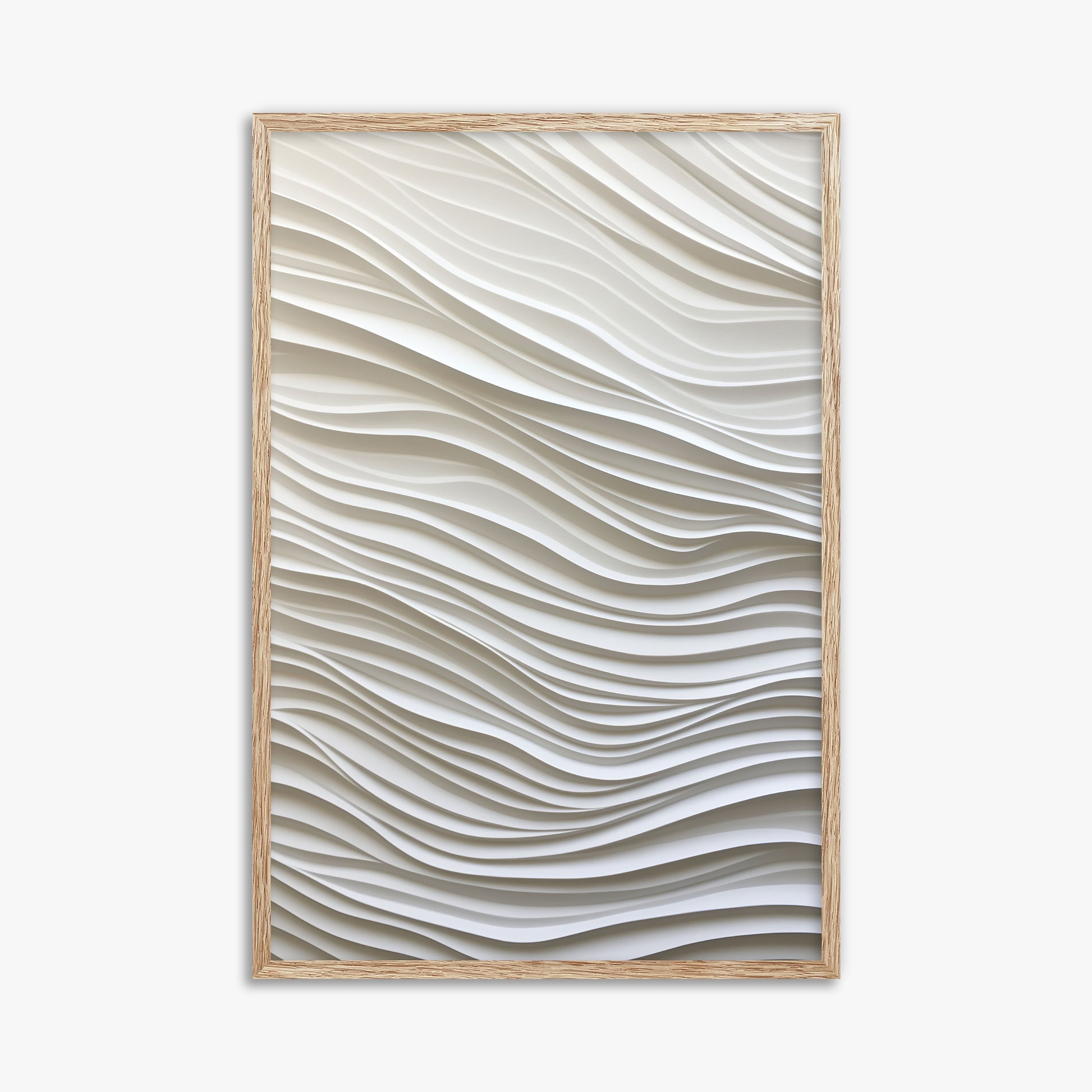 Whisper Lines, 61x91cm Framed Poster With Raw Oak Frame