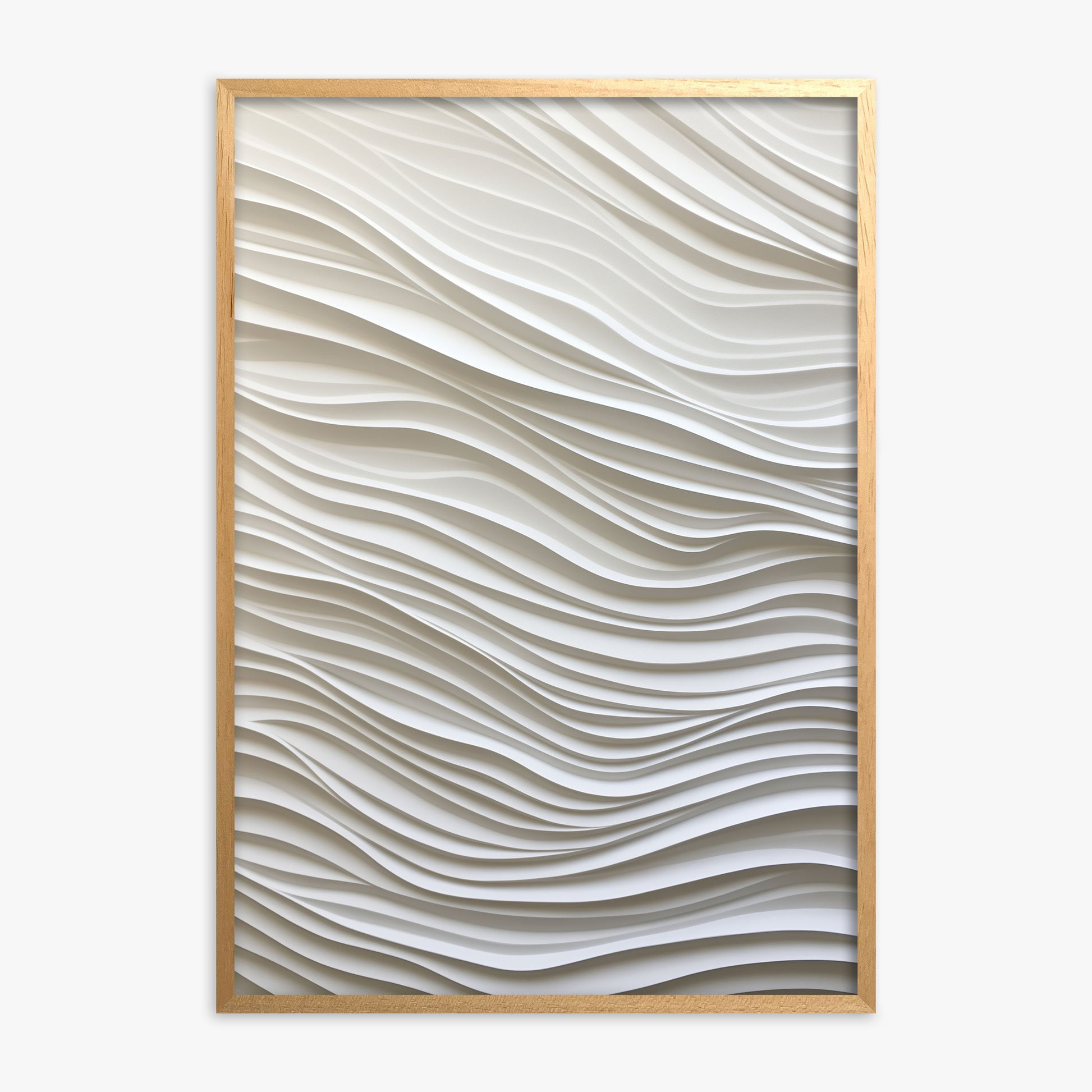 Whisper Lines, Oak Framed Poster With Oak Frame