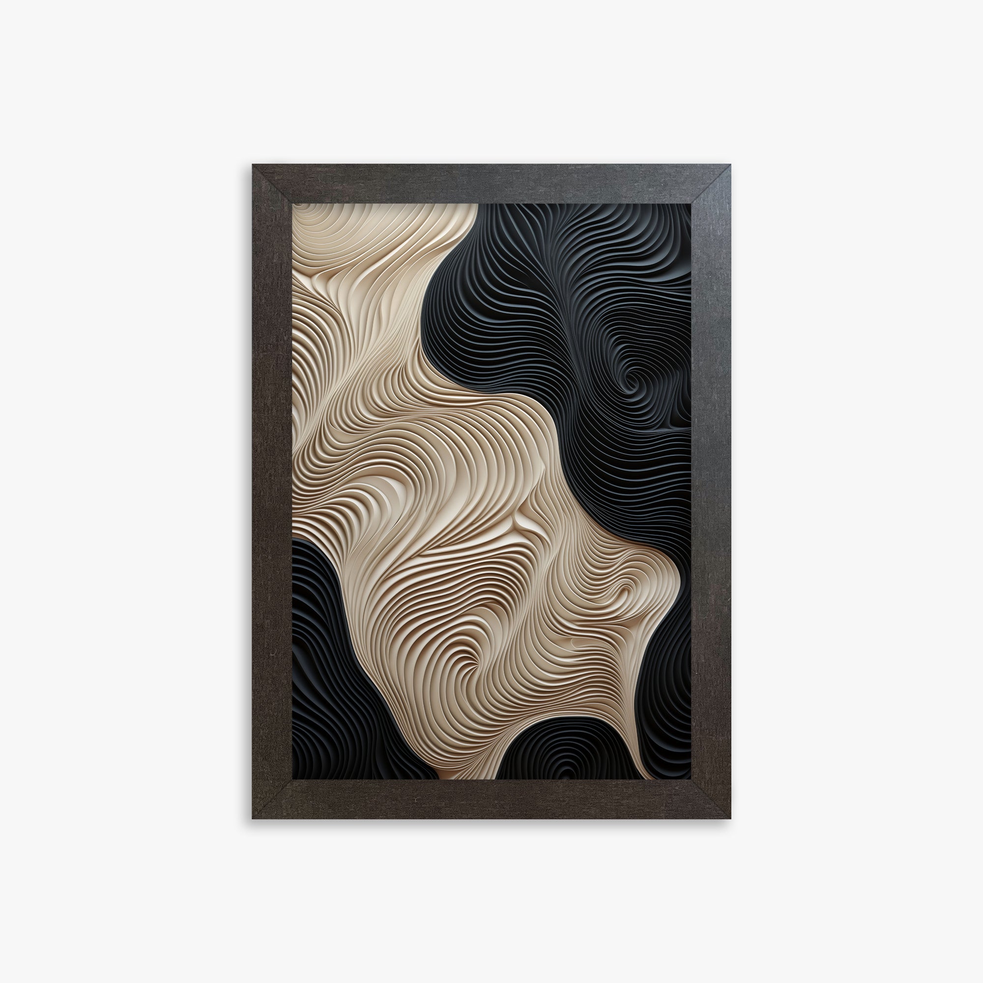 Yin Yang Strata, 21x30cm Framed Poster With Espresso Frame