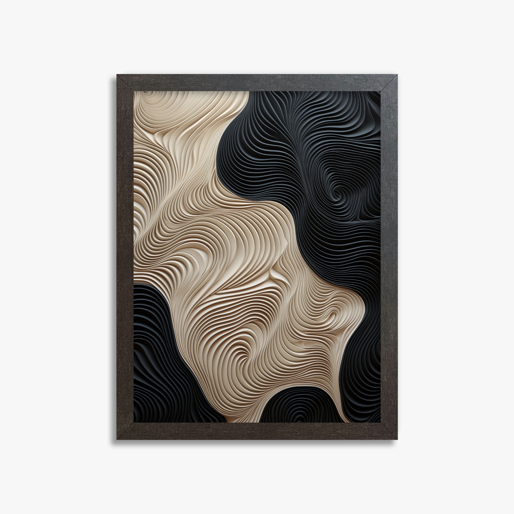 Yin Yang Strata, 30x40cm Framed Poster With Espresso Frame