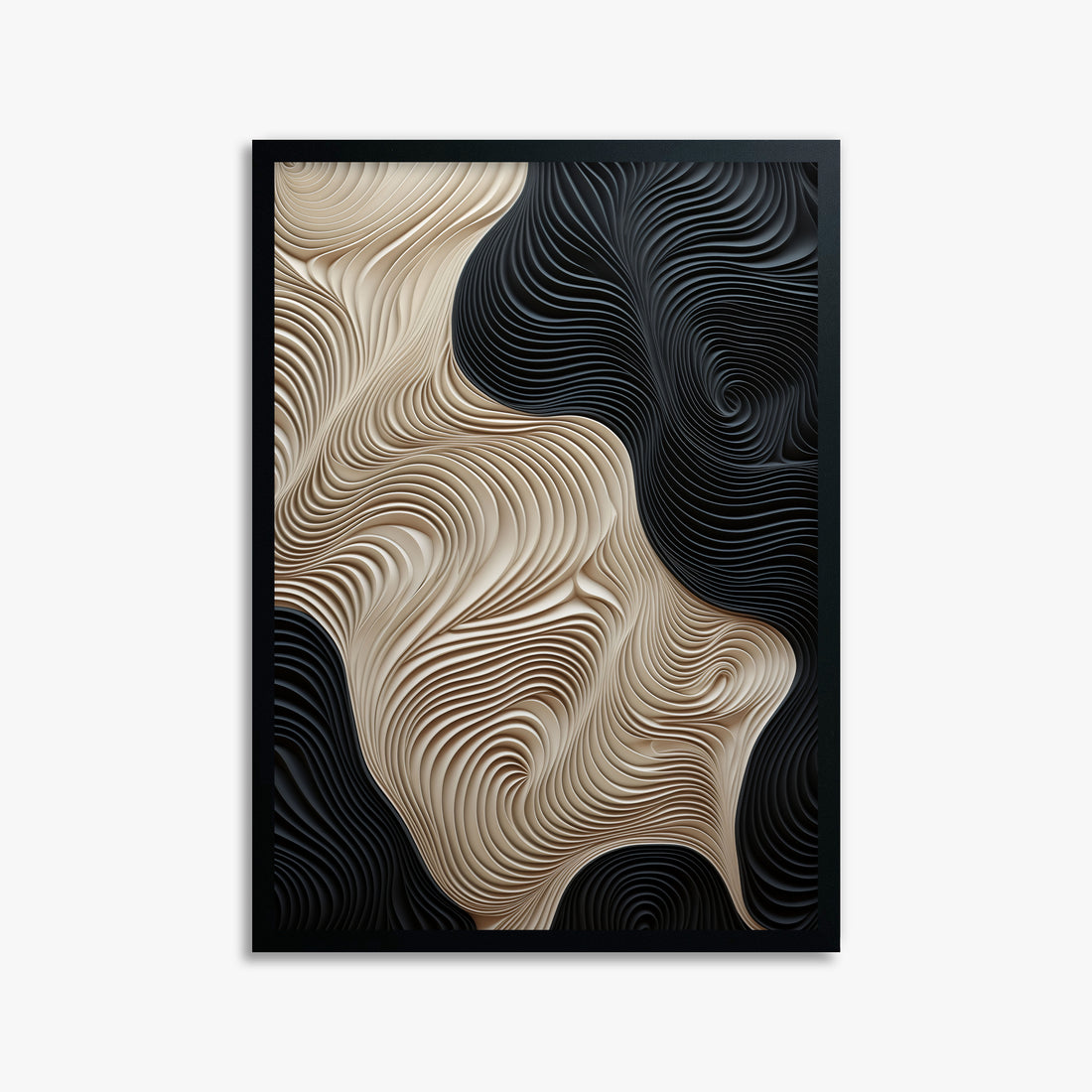 Yin Yang Strata, 50x70cm Framed Poster With Black Frame
