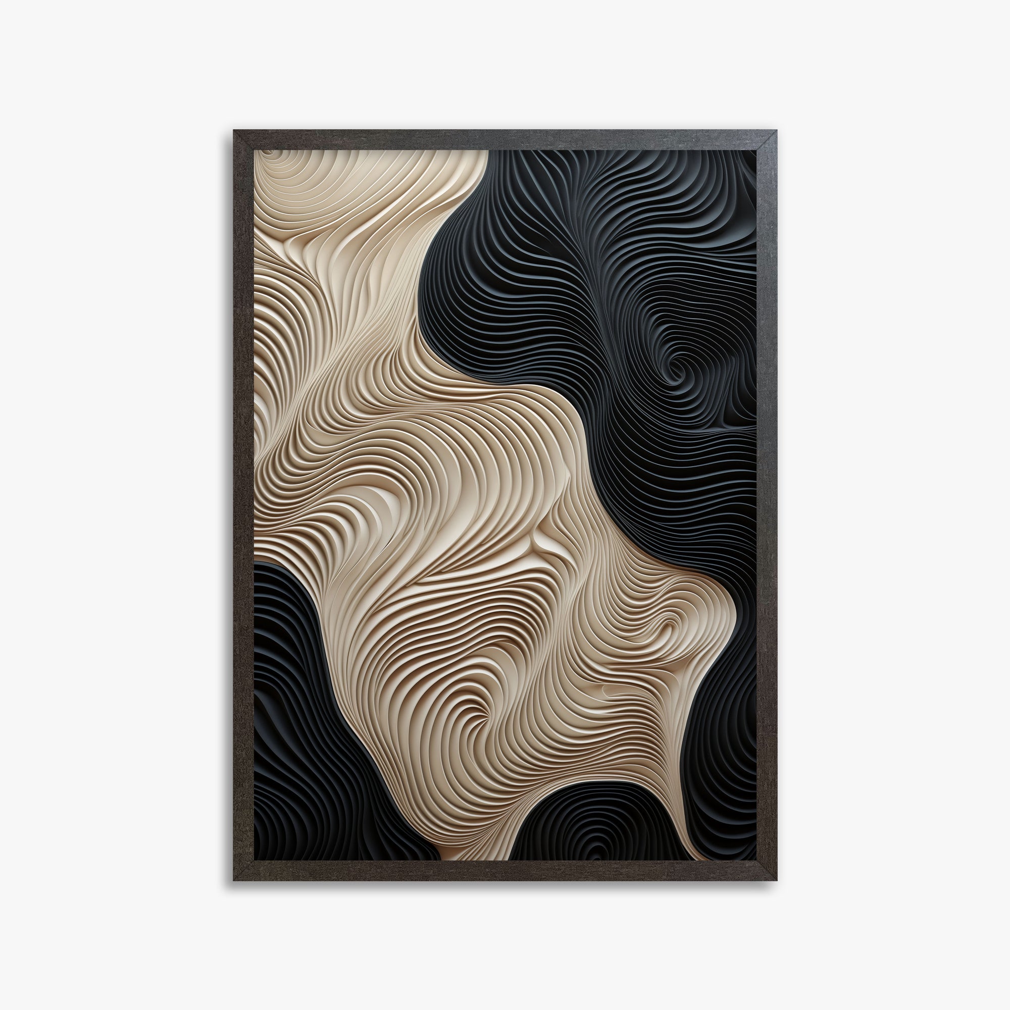 Yin Yang Strata, 50x70cm Framed Poster With Espresso Frame