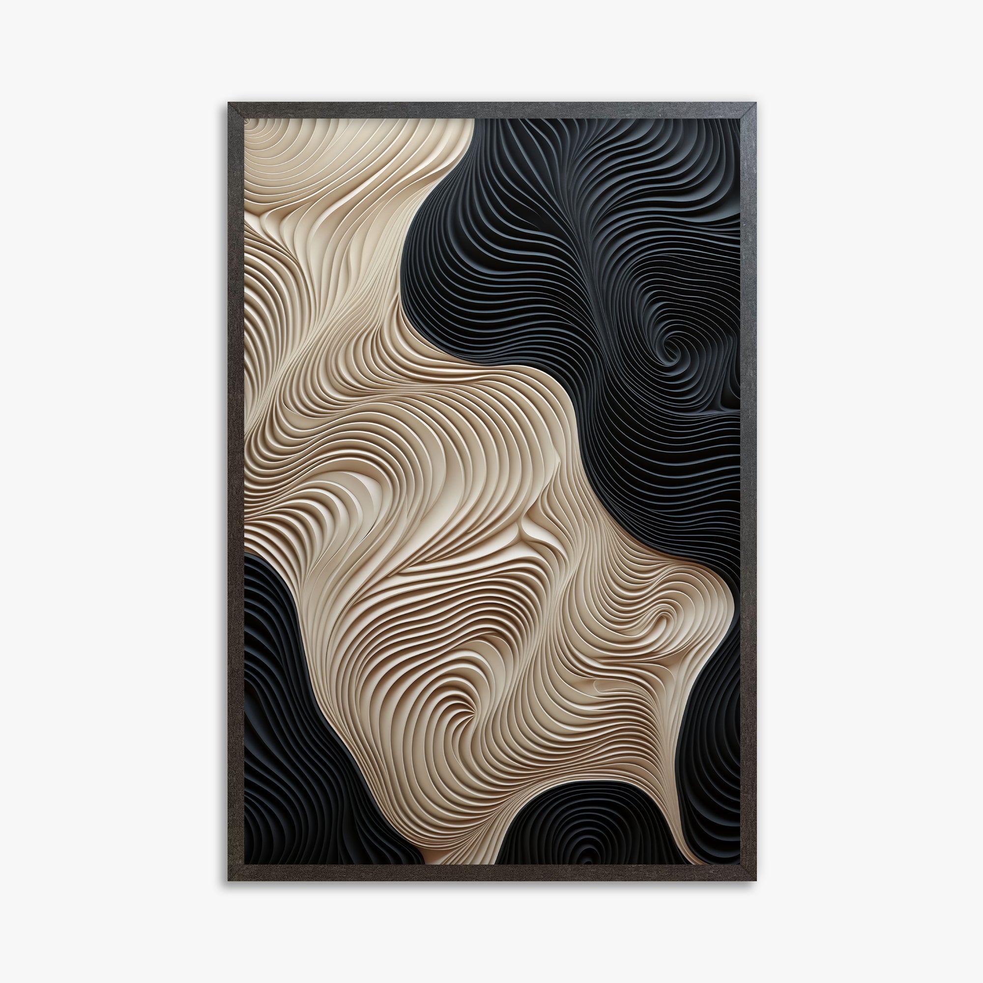 Yin Yang Strata, 61x91cm Framed Poster With Espresso Frame