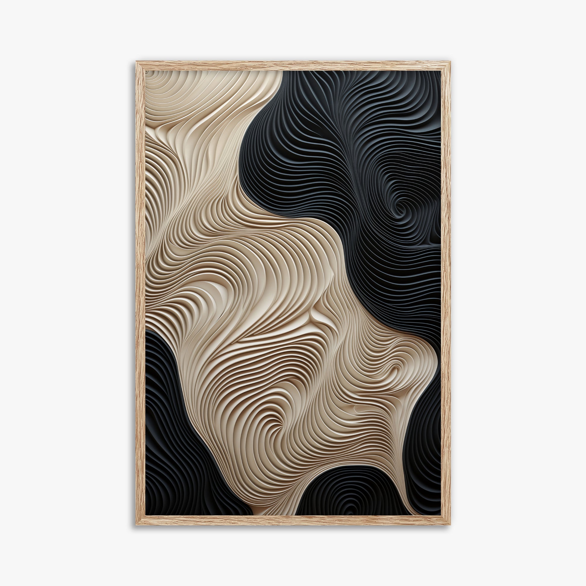 Yin Yang Strata, 61x91cm Framed Poster With Raw Oak Frame