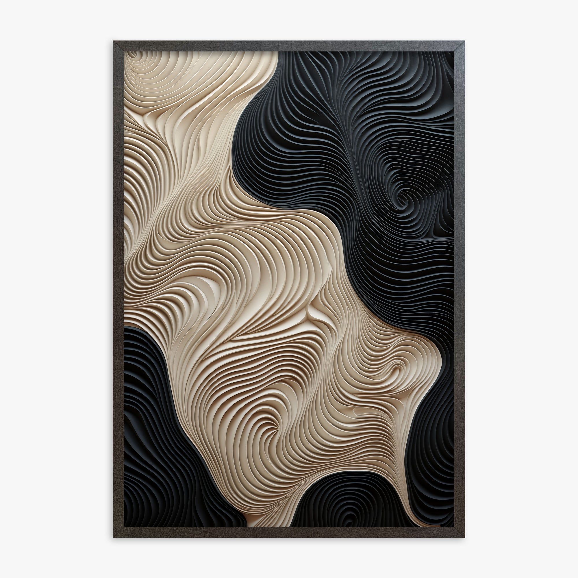 Yin Yang Strata, 70x100cm Framed Poster With Espresso Frame