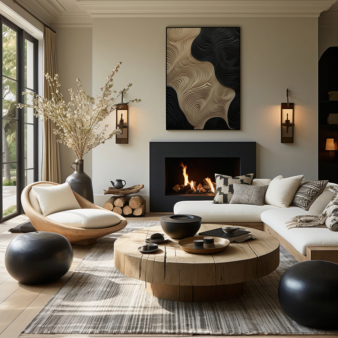 Yin Yang Strata, 50x70cm Framed Poster With Black Frame