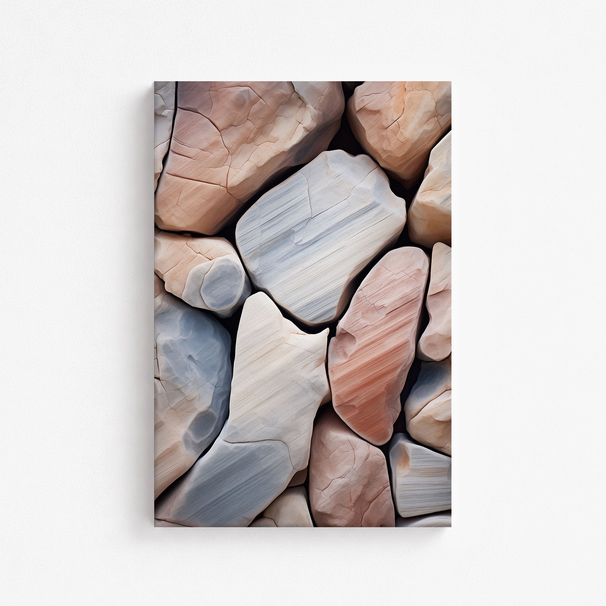 Coastal Pebbles Mosaic, 61x91cm Satin Canvas Poster