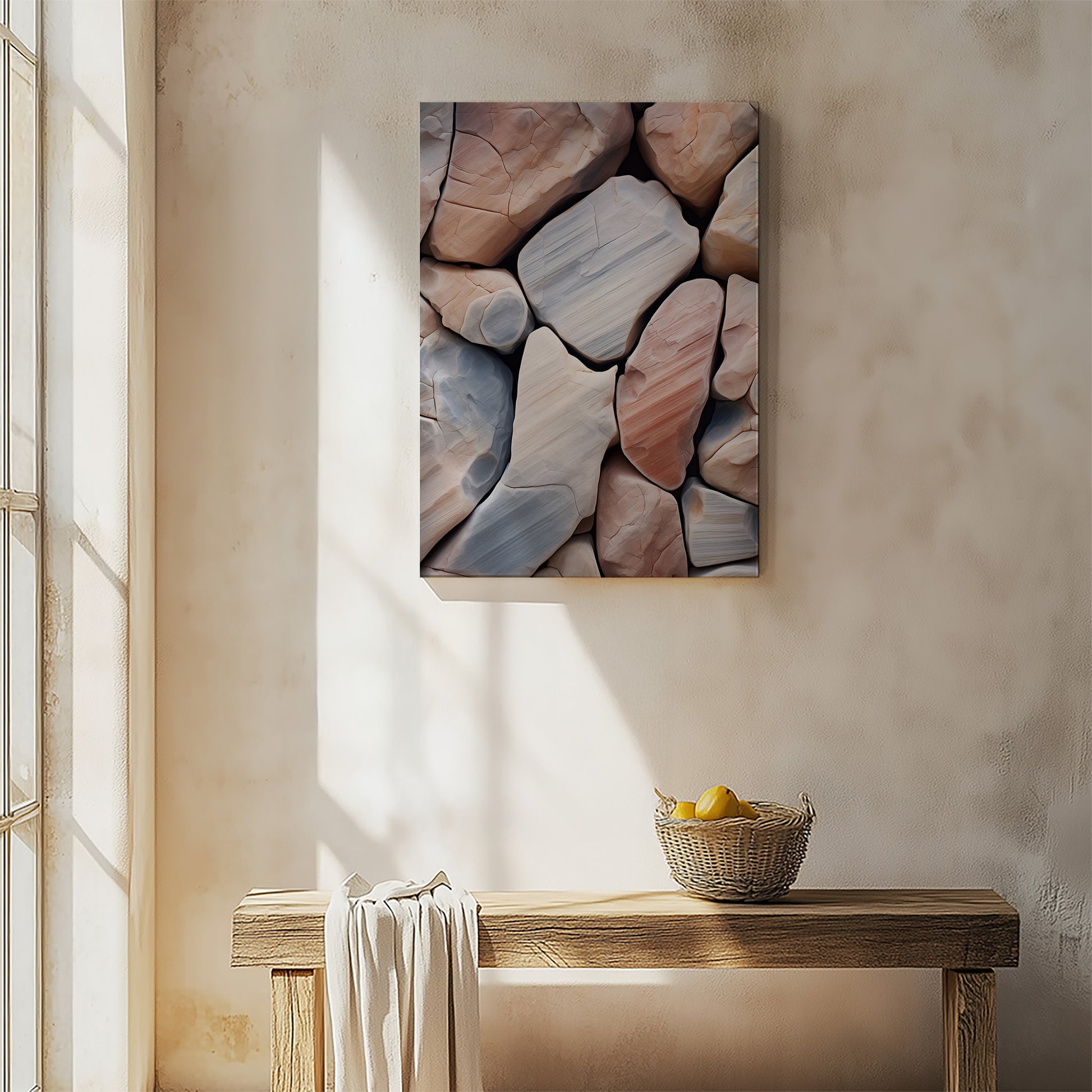 Design Concept No. 54 for Coastal Pebbles Mosaic Modern Satin Canvas Poster Art