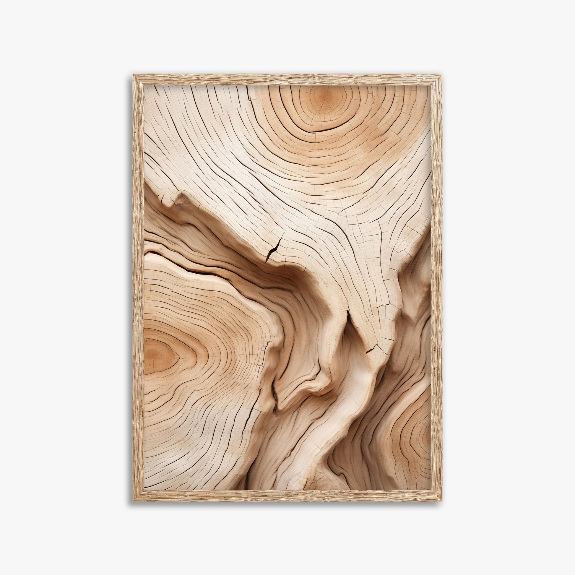 Timber Echo, 50x70cm Framed Poster With Raw Oak Frame