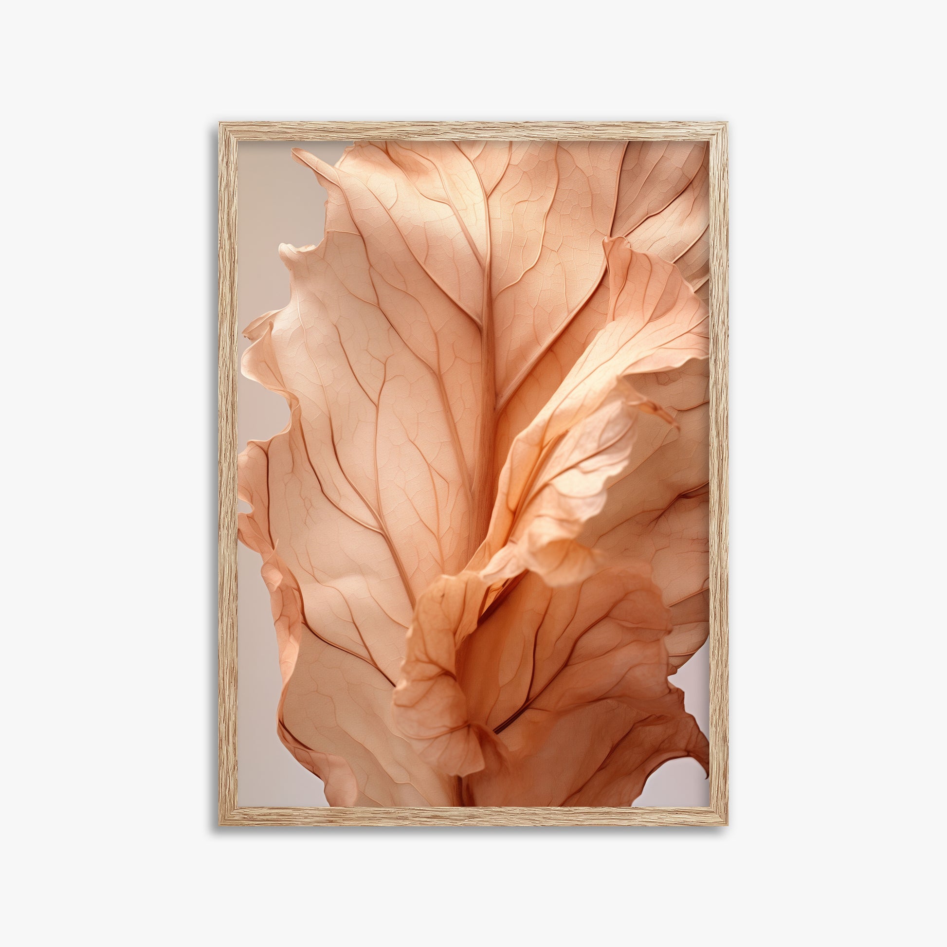 Sunset Petals, 50x70cm Framed Poster With Raw Oak Frame