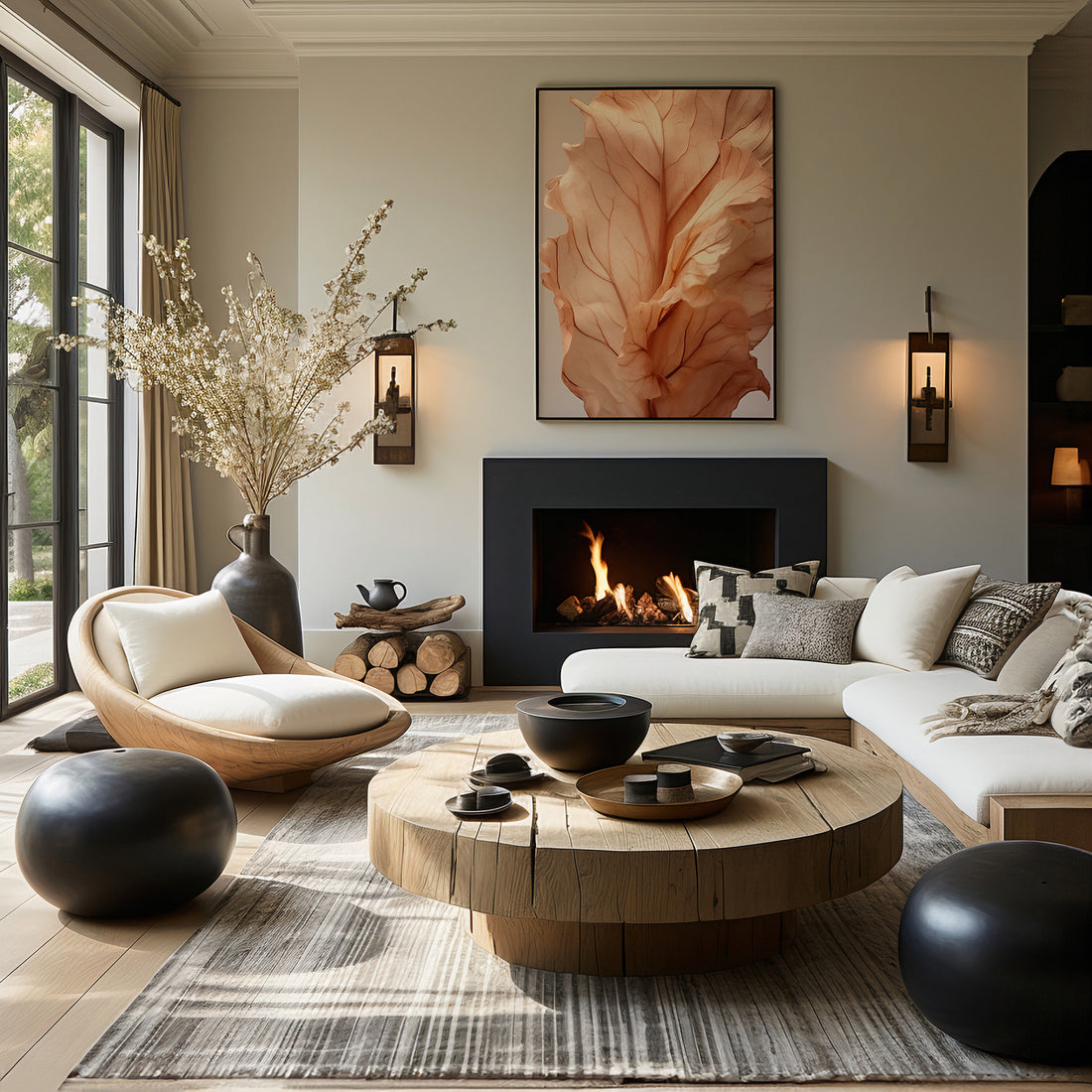 Sunset Petals, 50x70cm Framed Poster With Black Frame