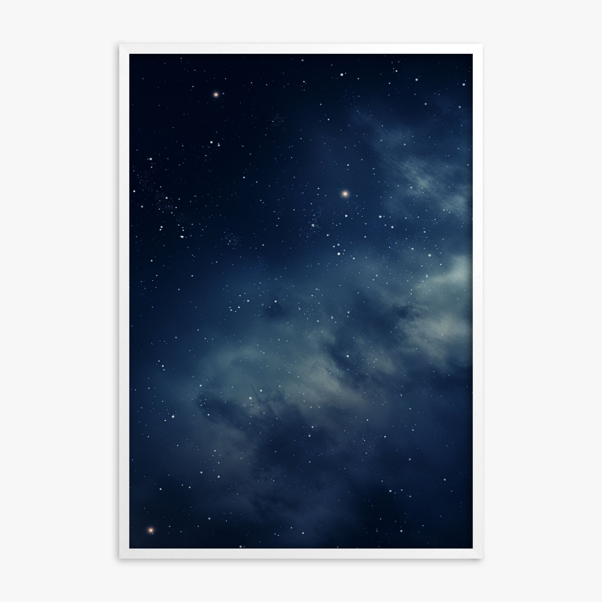 Stellar Veil, White Framed Poster With White Frame