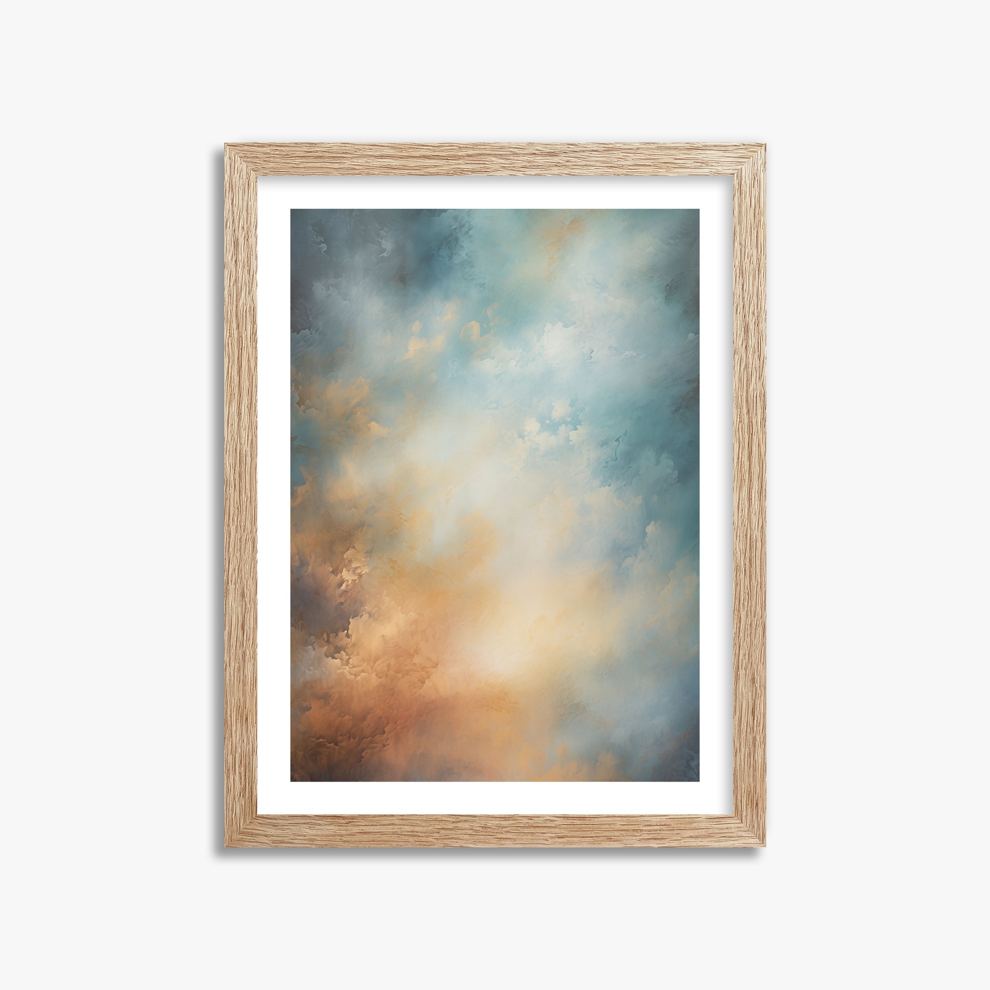 Aurora Clouds, 30x40cm Framed Poster With Raw Oak Frame