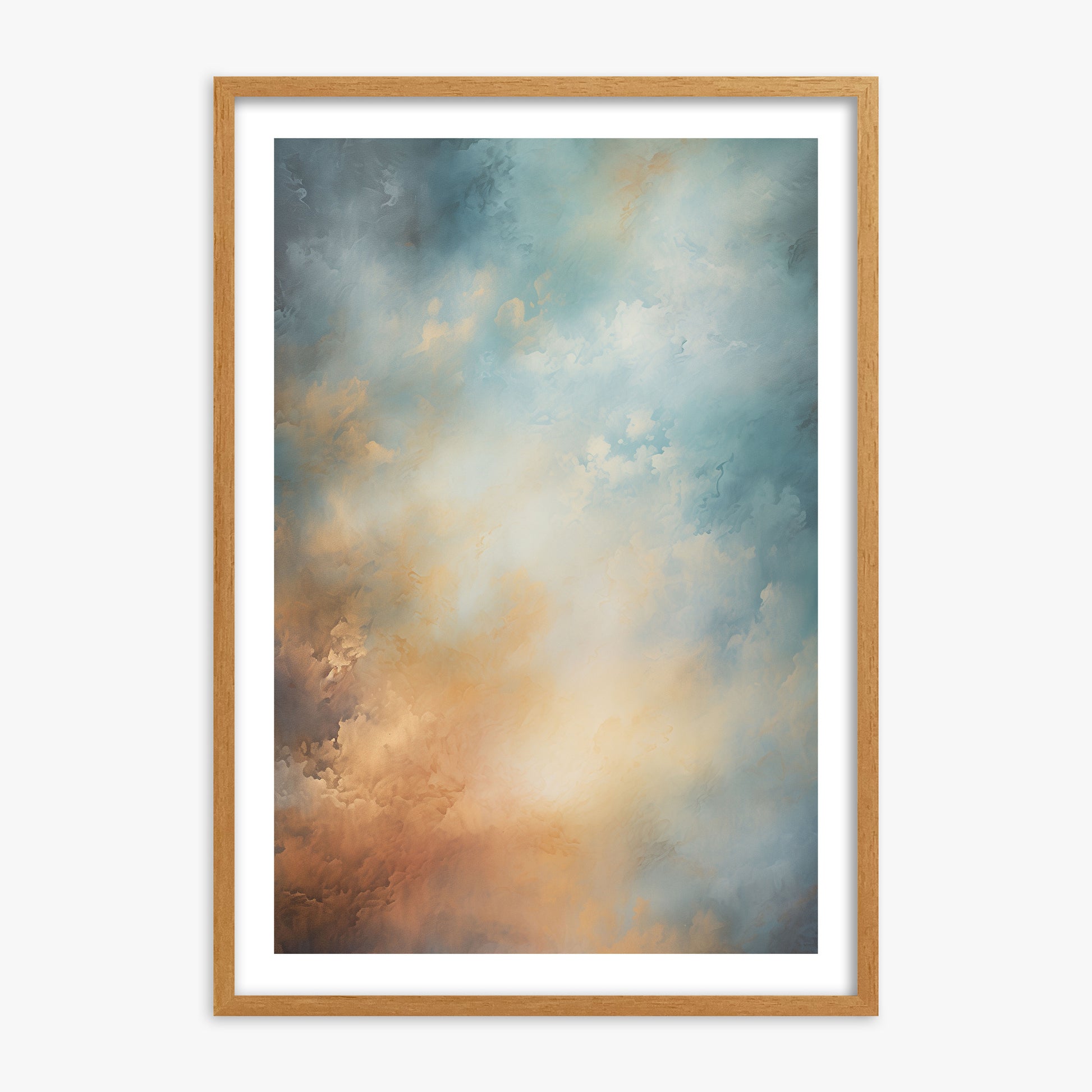 Aurora Clouds, 70x100cm Framed Poster With Oak Frame