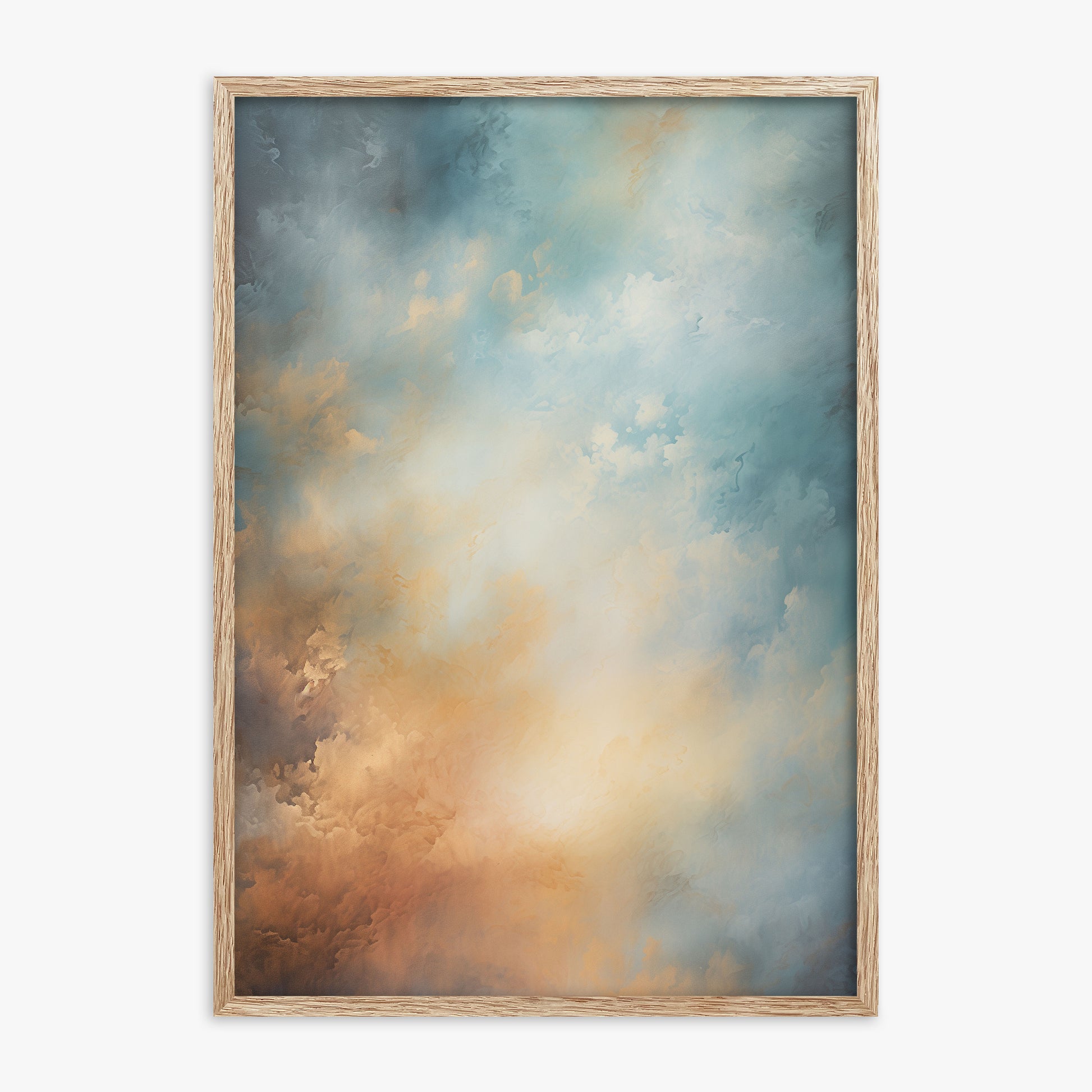 Aurora Clouds, 70x100cm Framed Poster With Raw Oak Frame