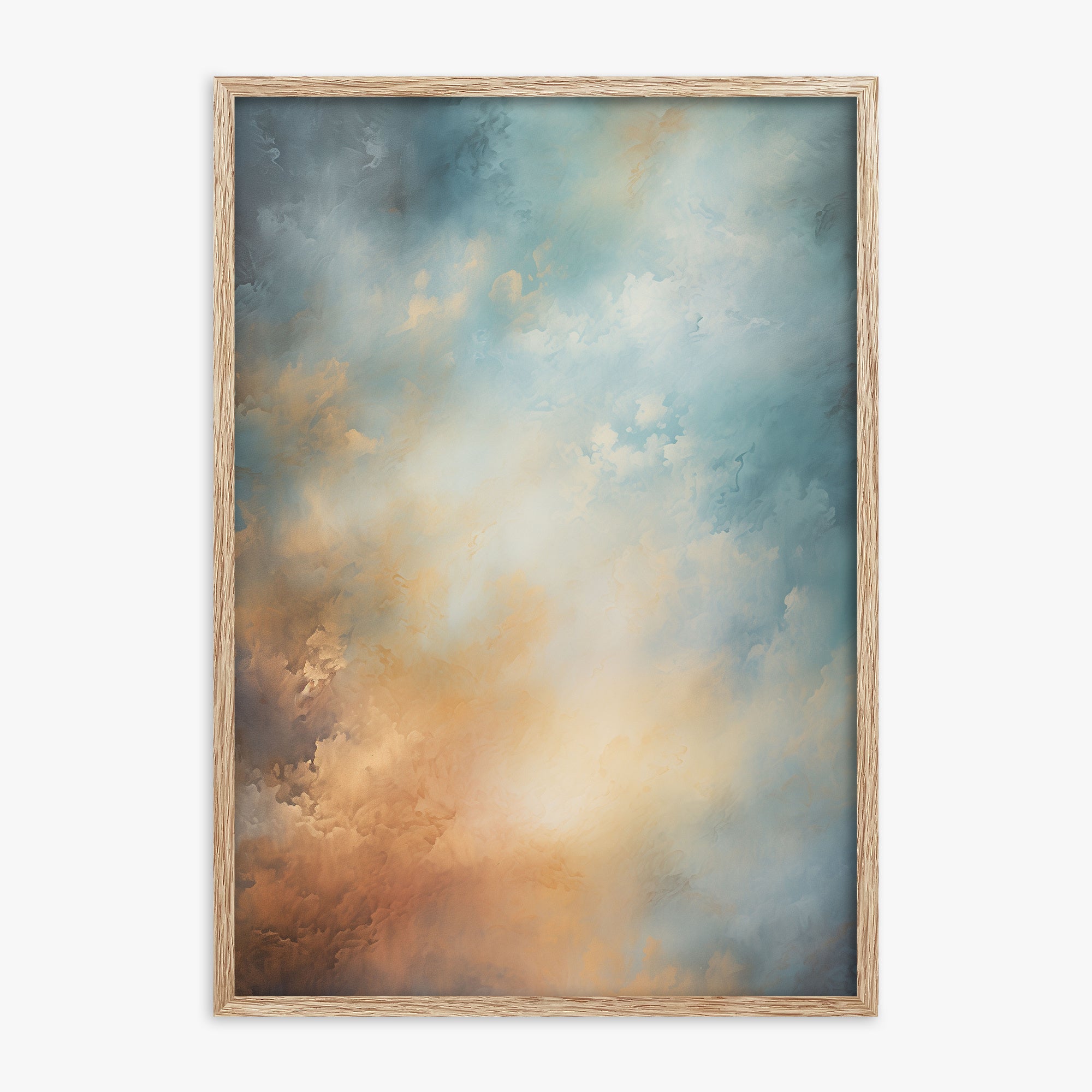 Aurora Clouds, 70x100cm Framed Poster With Raw Oak Frame