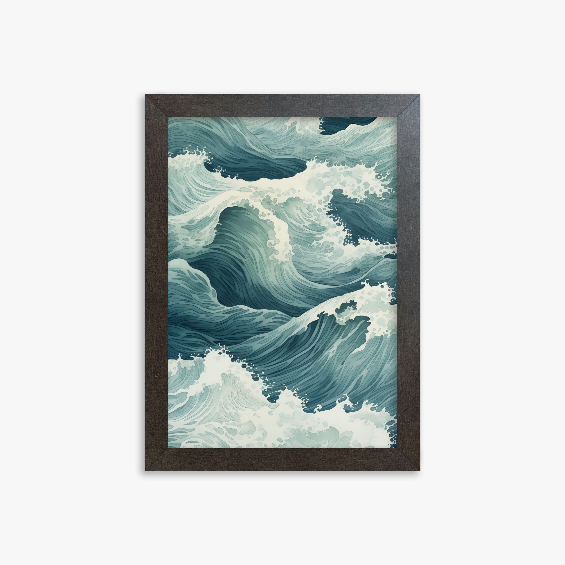 Tidal Symphony, 21x30cm Framed Art Reproduction With Espresso Frame
