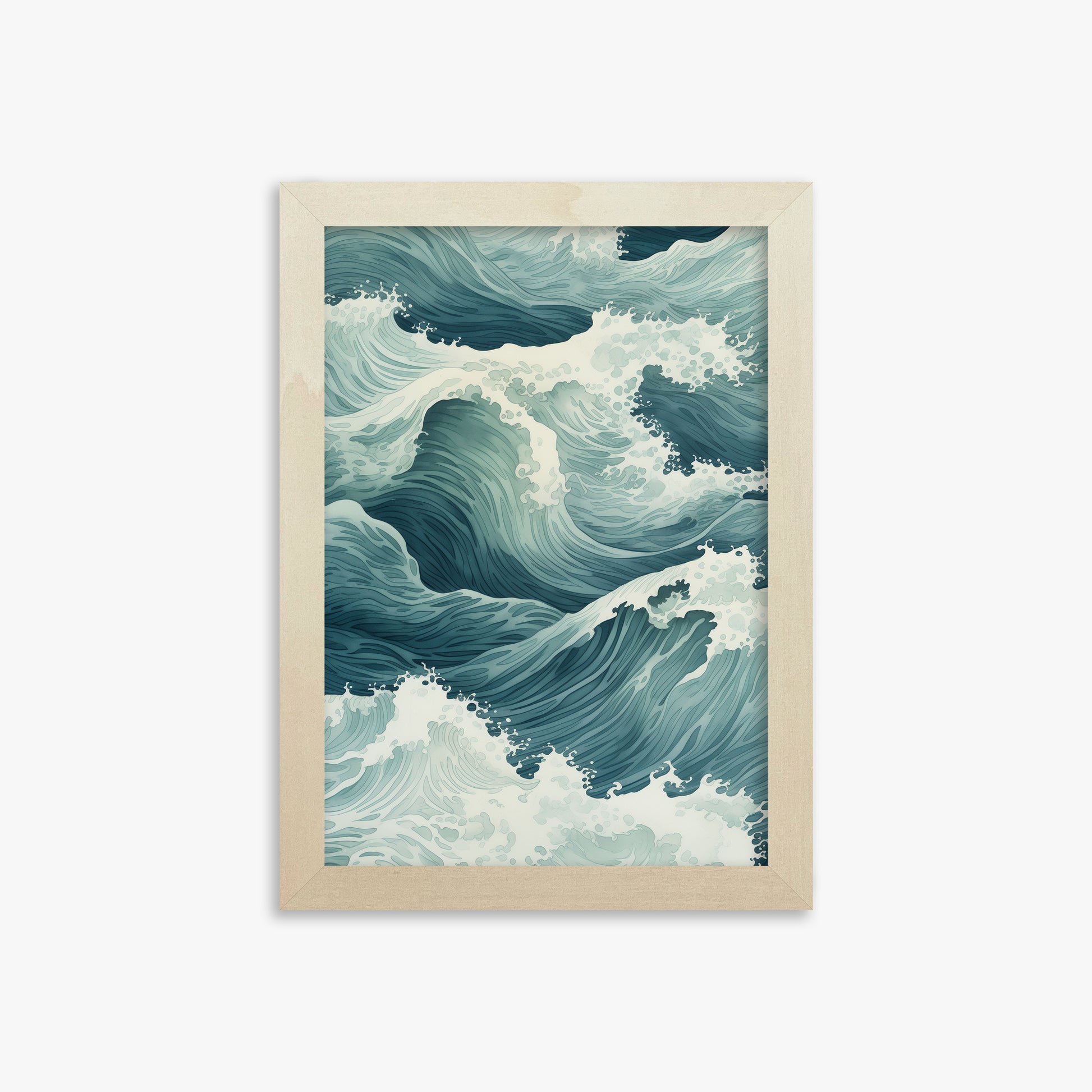 Tidal Symphony, 21x30cm Framed Art Reproduction With Lime Wood Frame