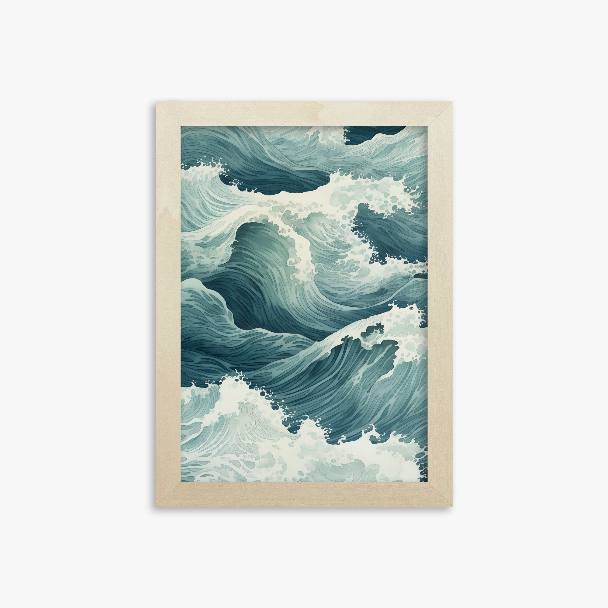 Tidal Symphony, 21x30cm Framed Art Reproduction With Lime Wood Frame