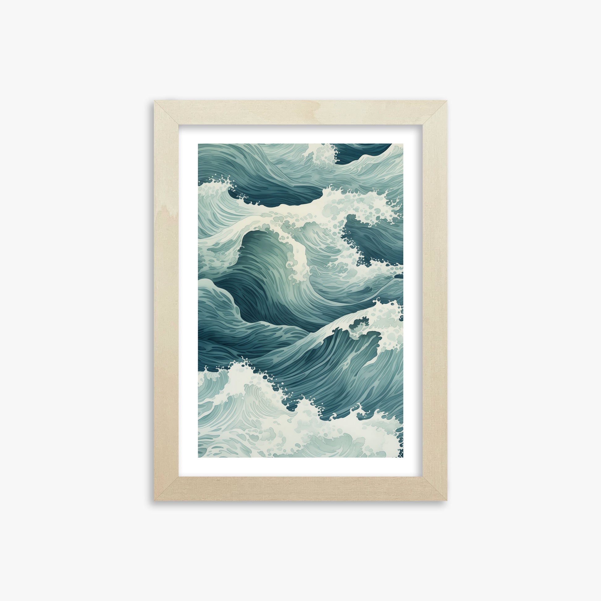 Tidal Symphony, 21x30cm Framed Art Reproduction With Lime Wood Frame