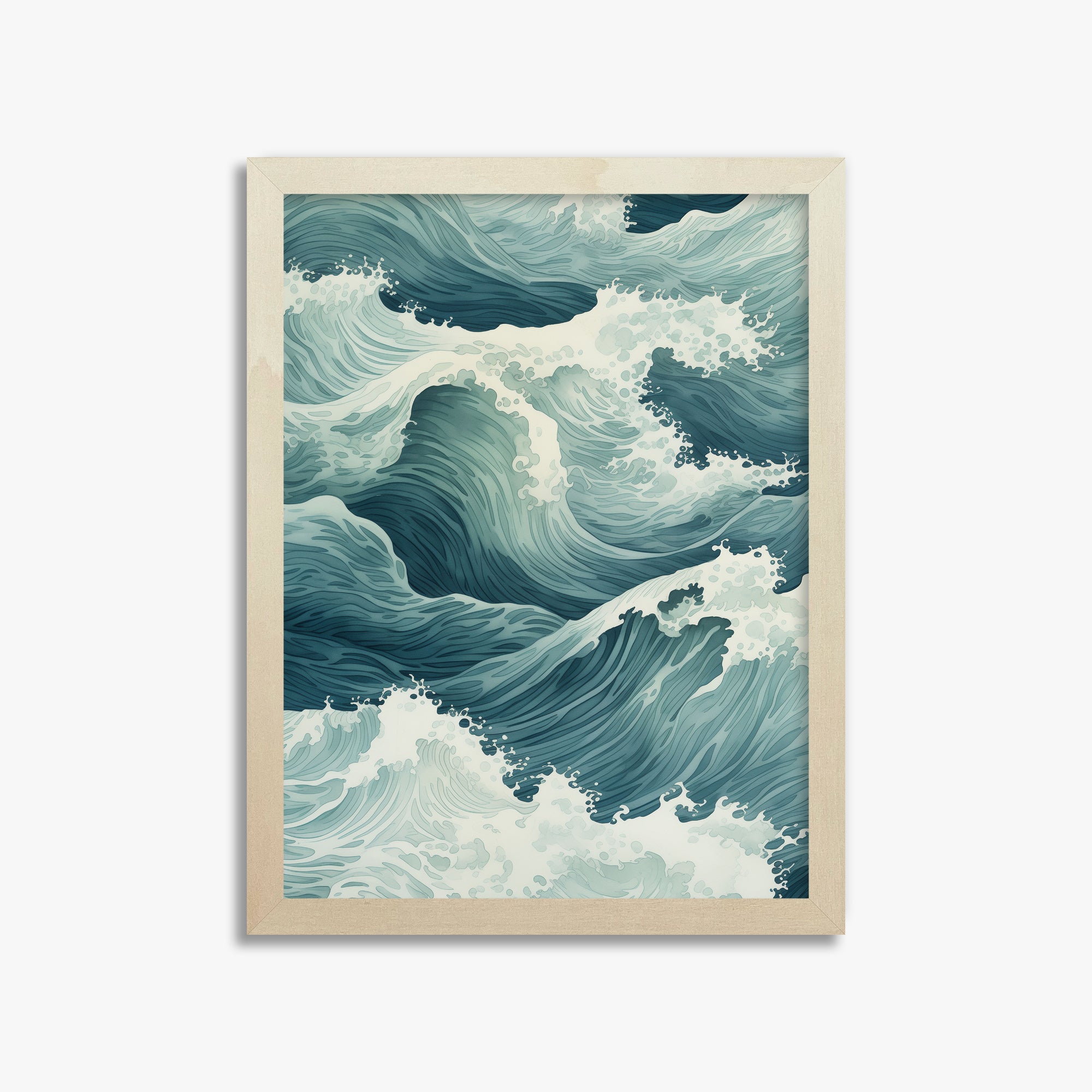 Tidal Symphony, 30x40cm Framed Art Reproduction With Lime Wood Frame