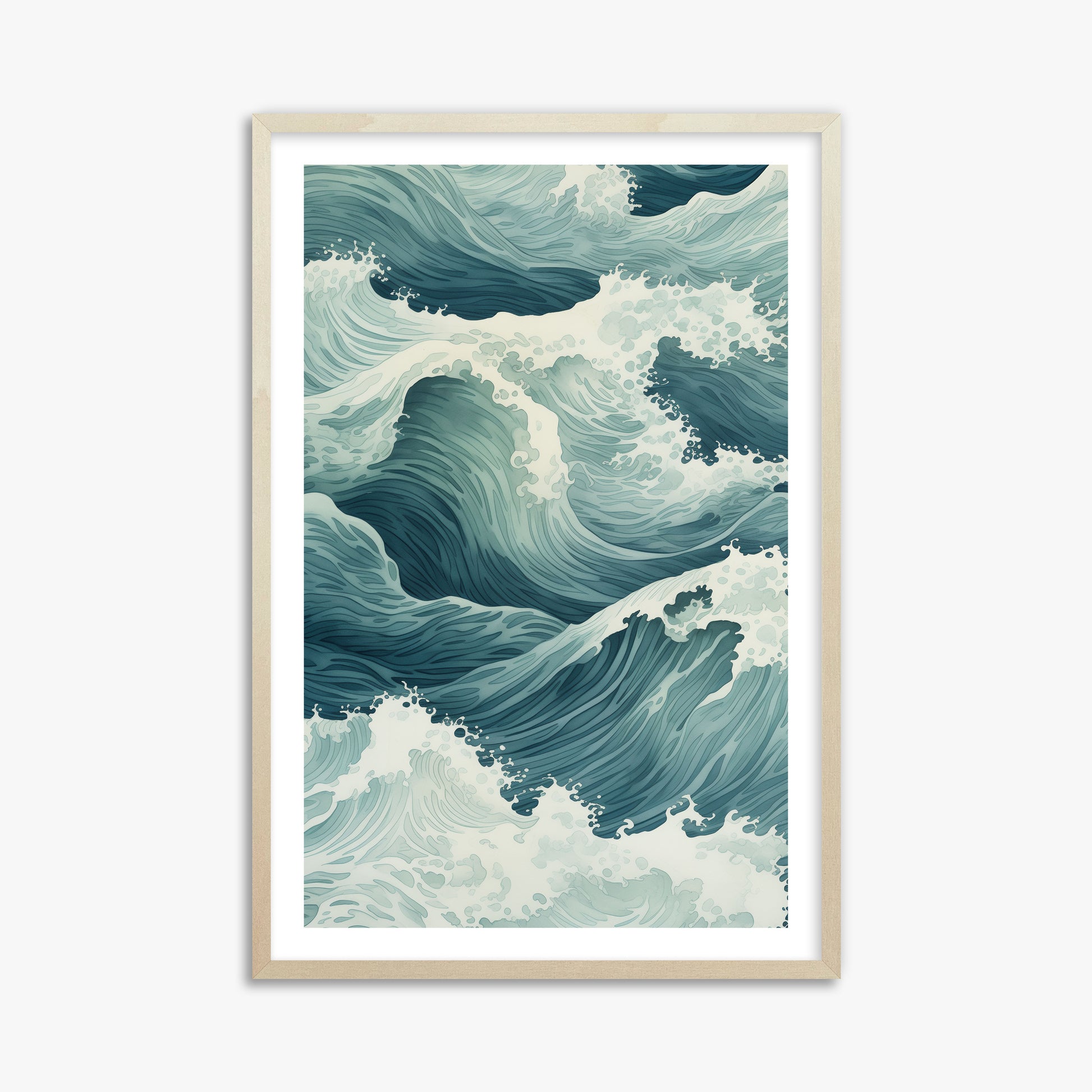 Tidal Symphony, 61x91cm Framed Art Reproduction With Lime Wood Frame