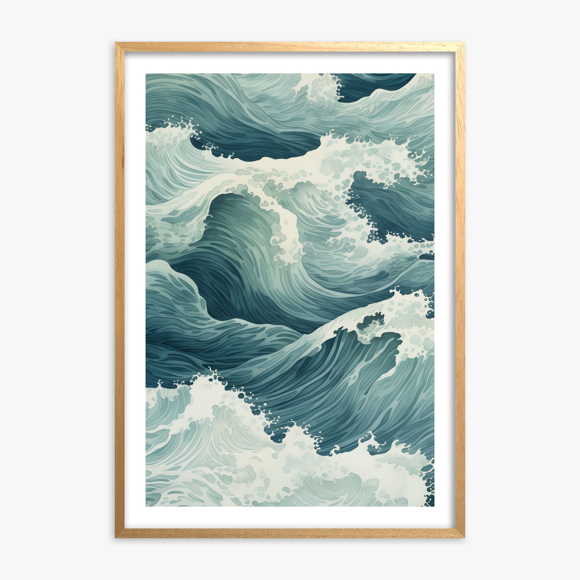 Tidal Symphony, Oak Framed Poster With Oak Frame