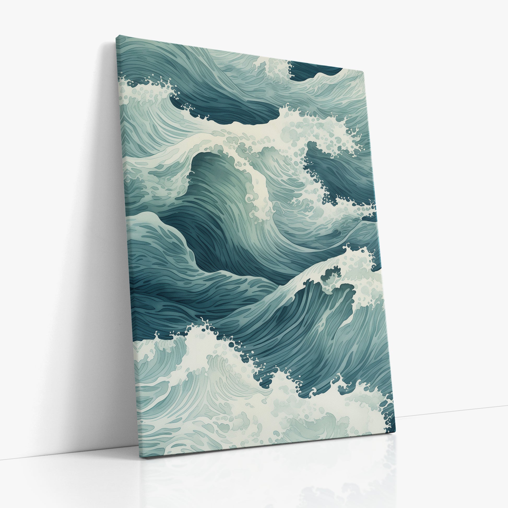 Tidal Symphony, 70x100cm Satin Canvas Art Reproduction Left Angle