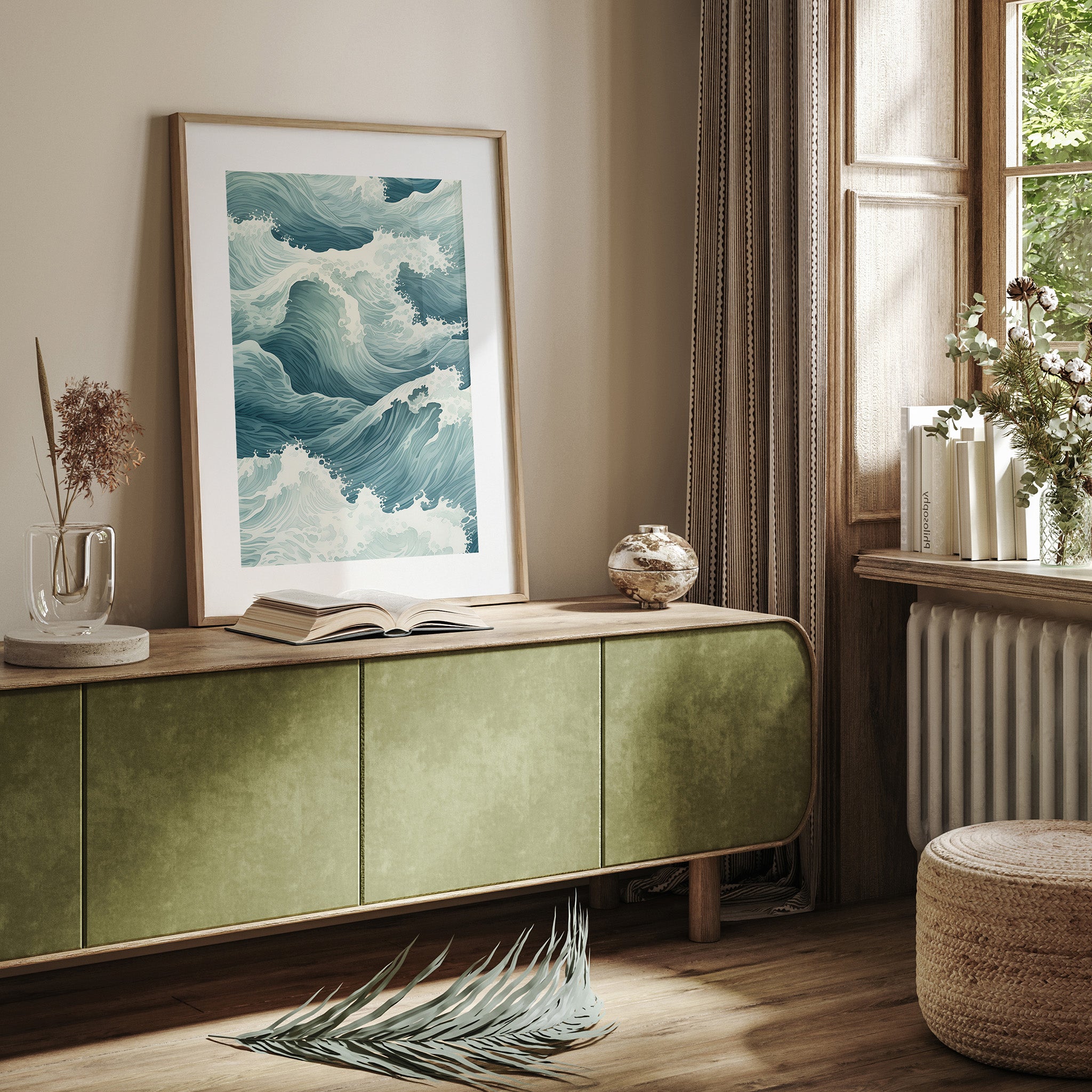Tidal Symphony, Poster Art Framed Prints|Japandi.Art