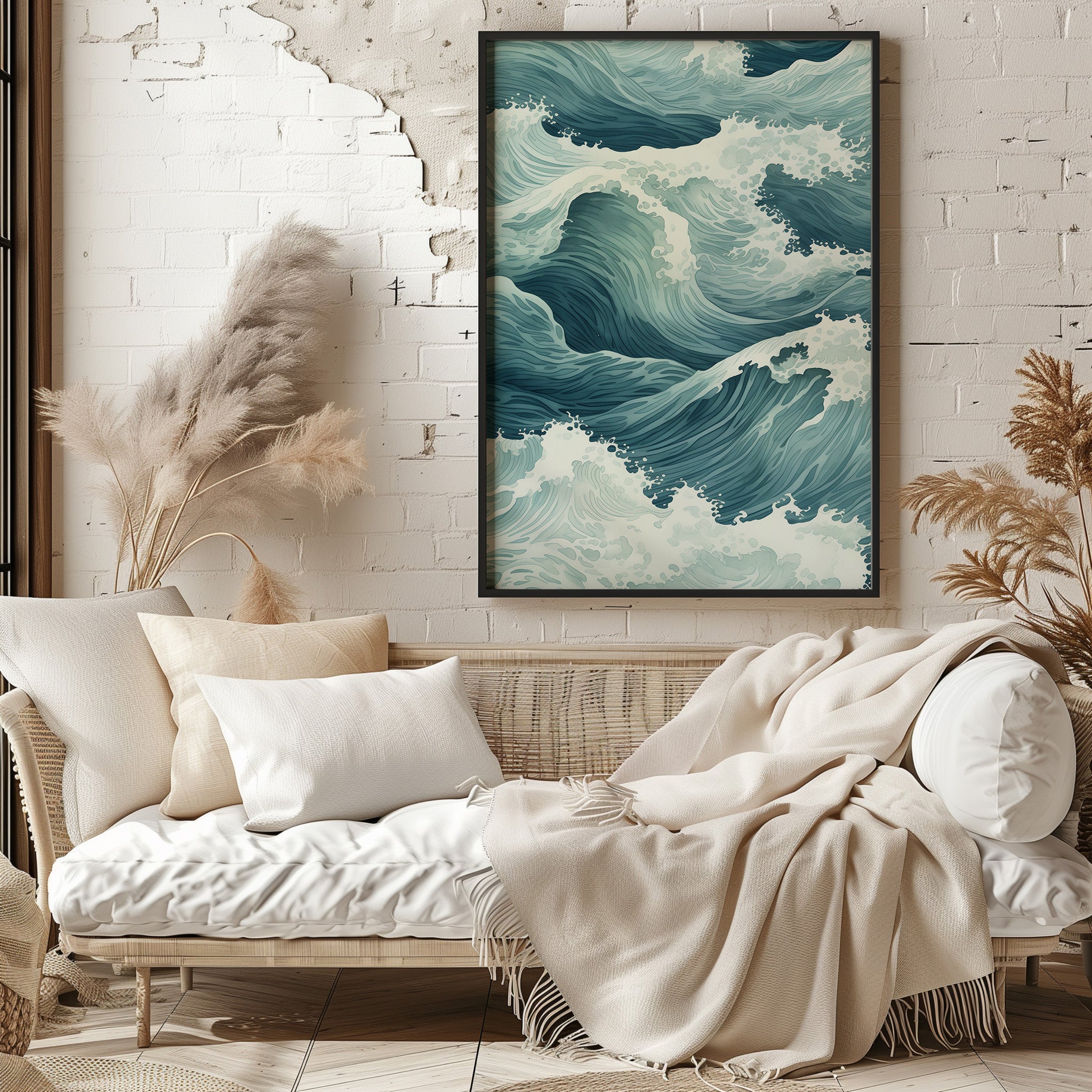 Tidal Symphony, Poster Art Framed Prints|Japandi.Art