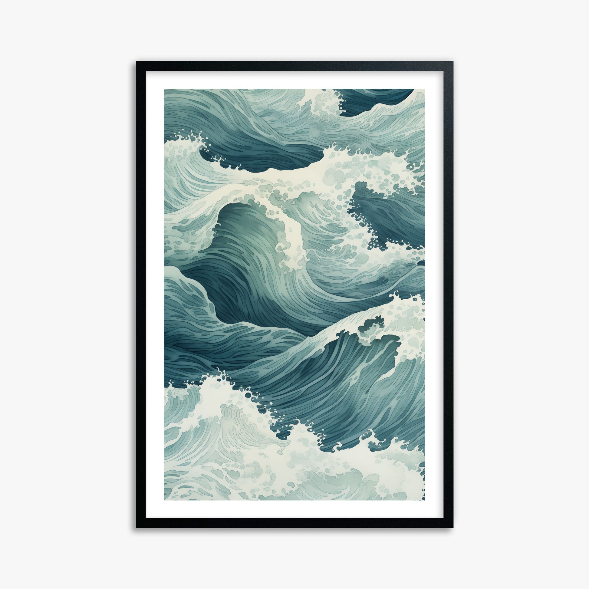 Tidal Symphony, 61x91cm Black Framed Art Reproduction