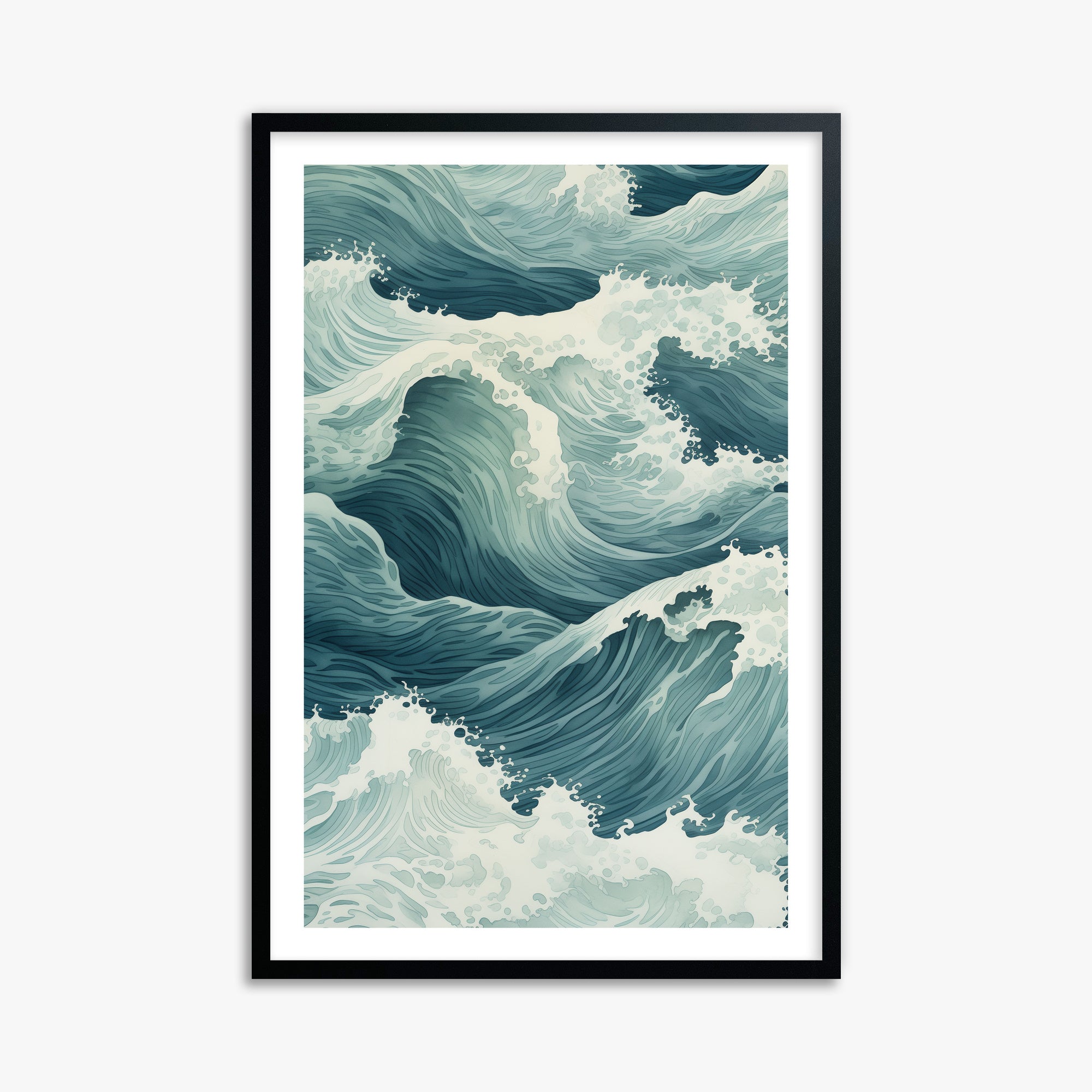 Tidal Symphony, 61x91cm Black Framed Art Reproduction