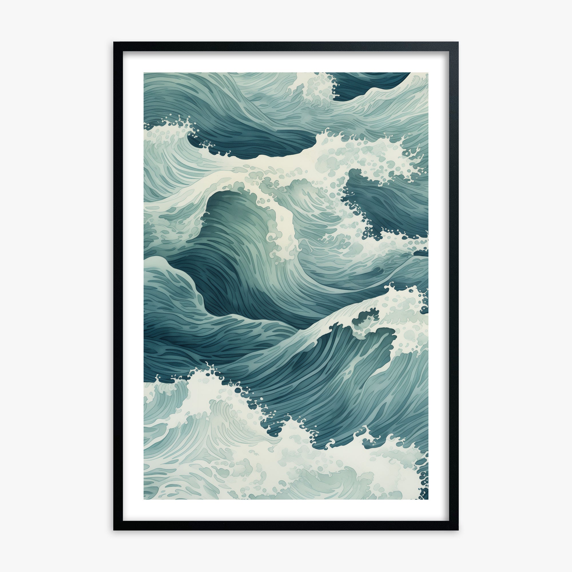 Tidal Symphony, 70x100cm Black Framed Art Reproduction