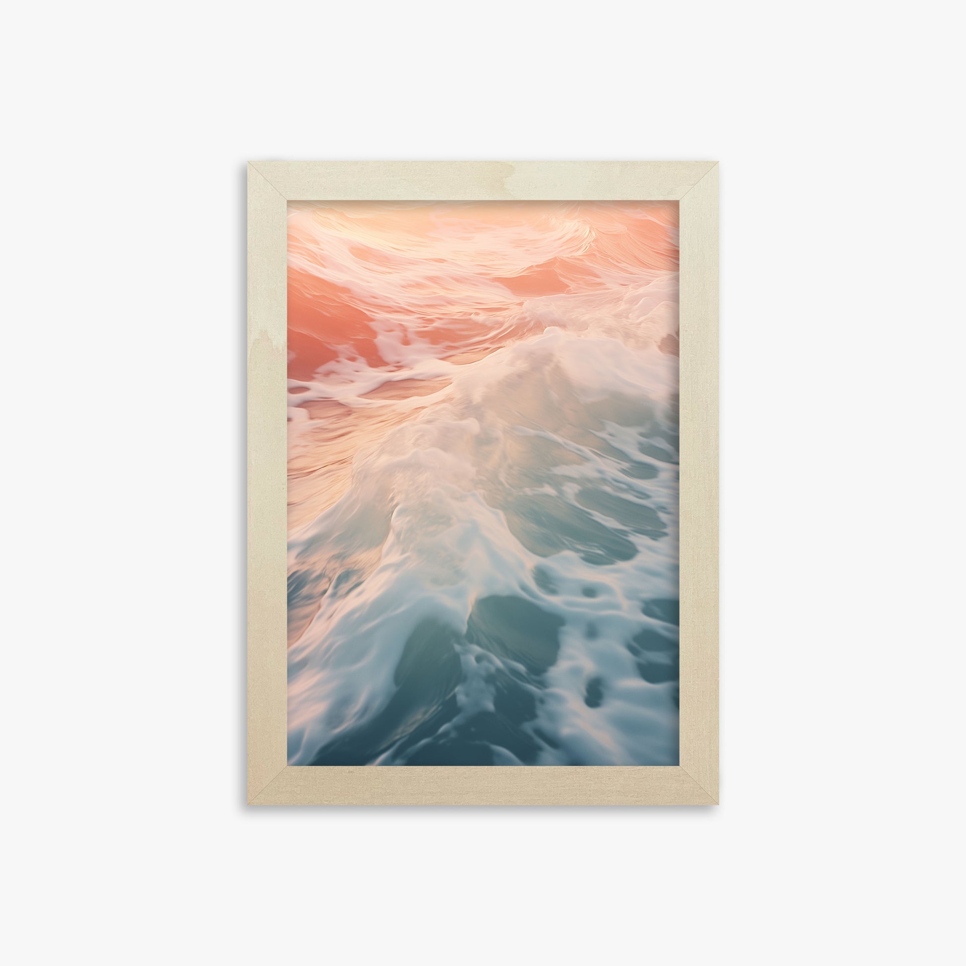 Sunset Tide Whisper, 21x30cm Framed Art Reproduction With Lime Wood Frame