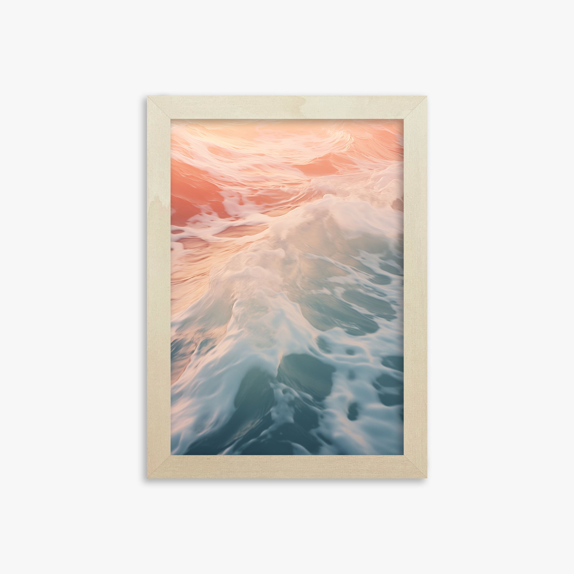 Sunset Tide Whisper, 21x30cm Framed Art Reproduction With Lime Wood Frame