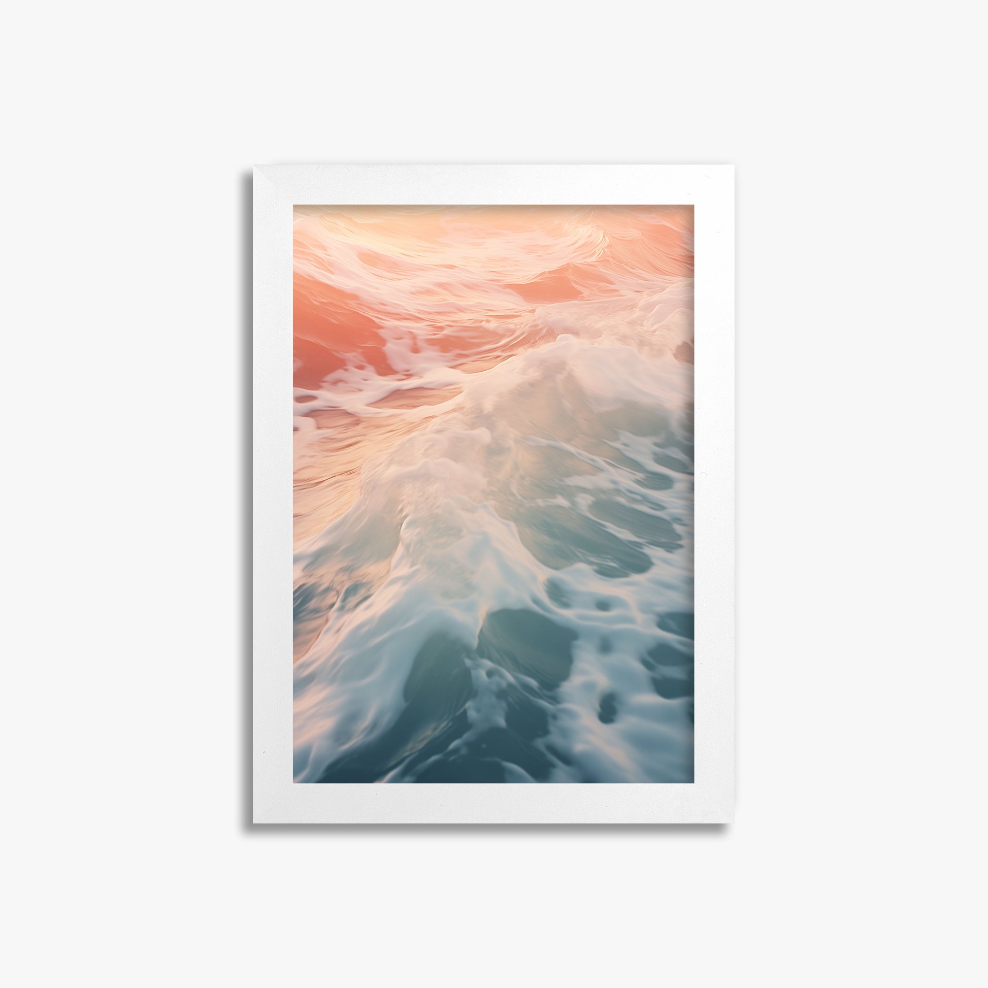 Sunset Tide Whisper, 21x30cm Framed Poster With White Frame