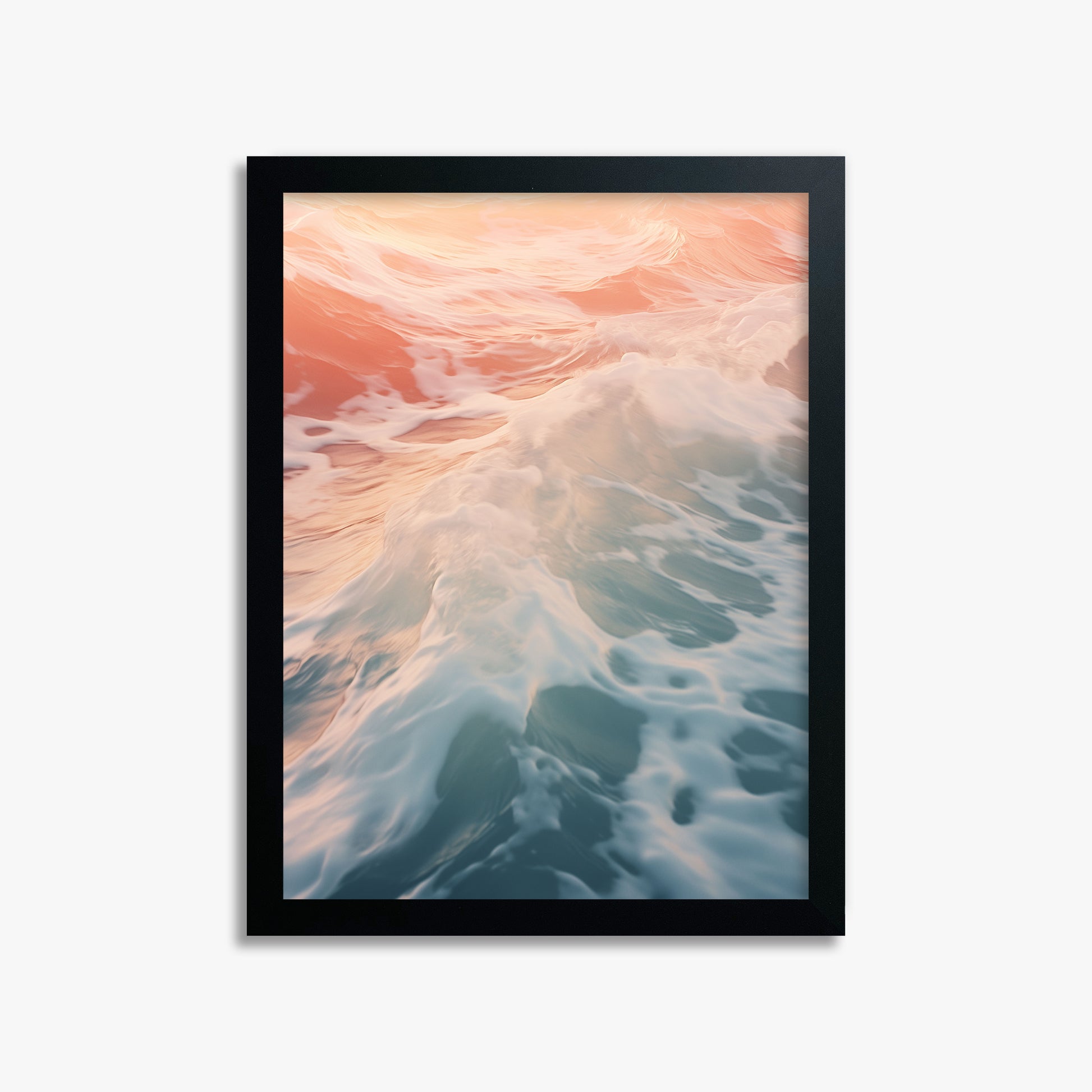 Sunset Tide Whisper, 30x40cm Framed Poster With Black Frame