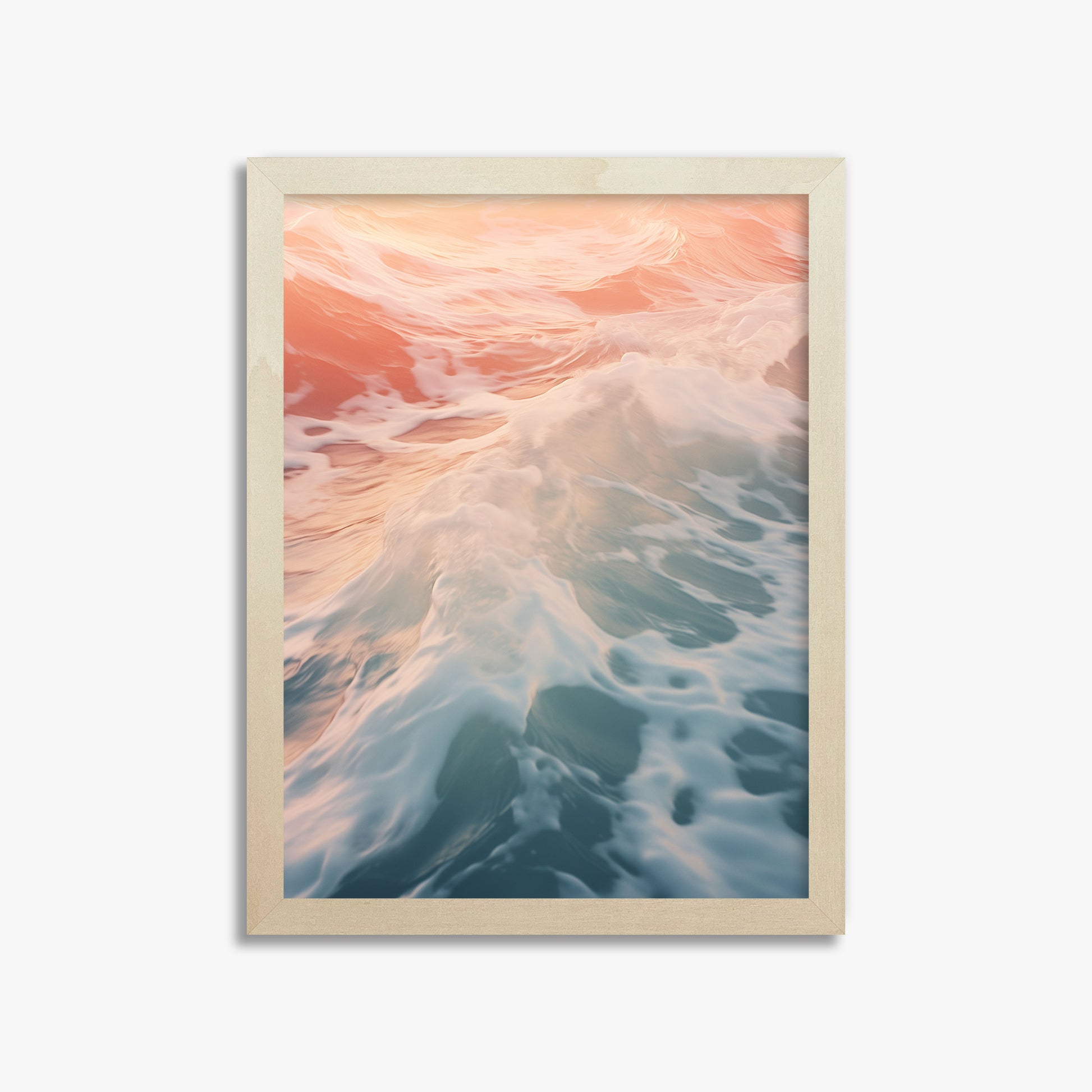 Sunset Tide Whisper, 30x40cm Framed Art Reproduction With Lime Wood Frame