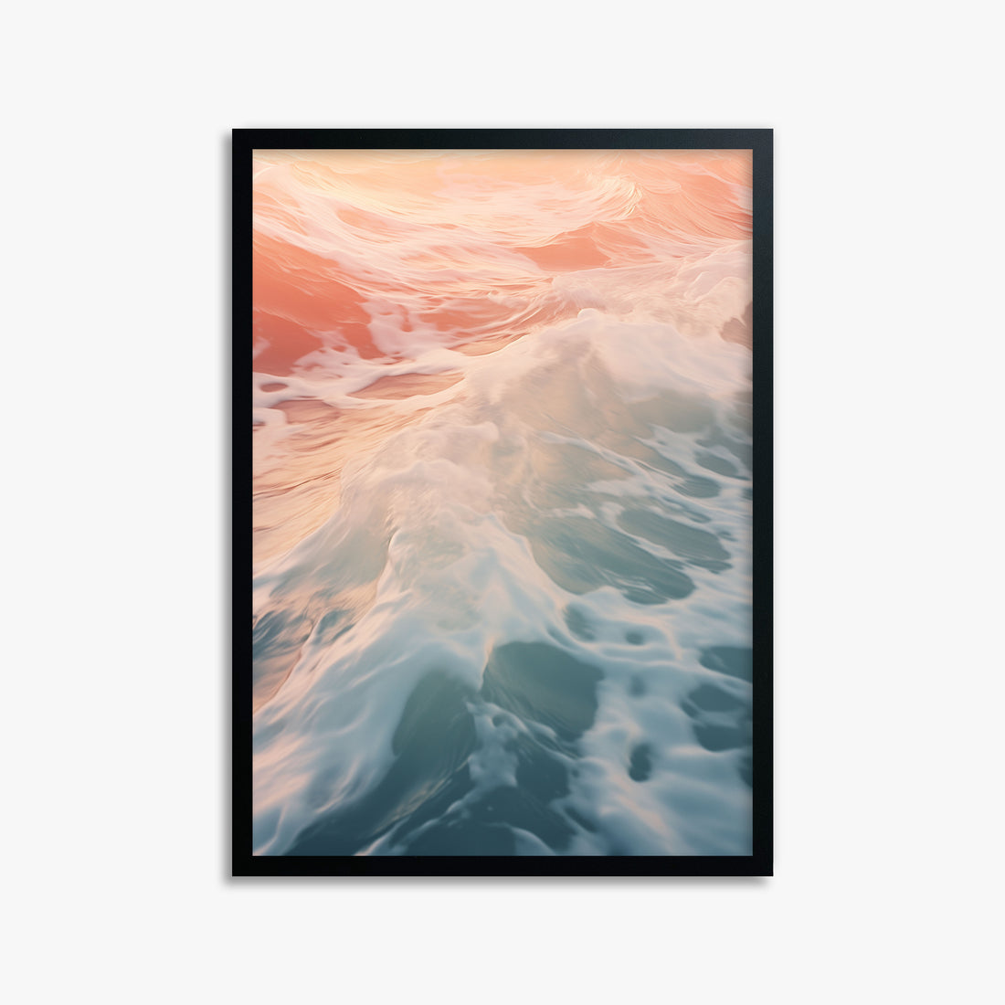 Sunset Tide Whisper, 50x70cm Framed Poster With Black Frame