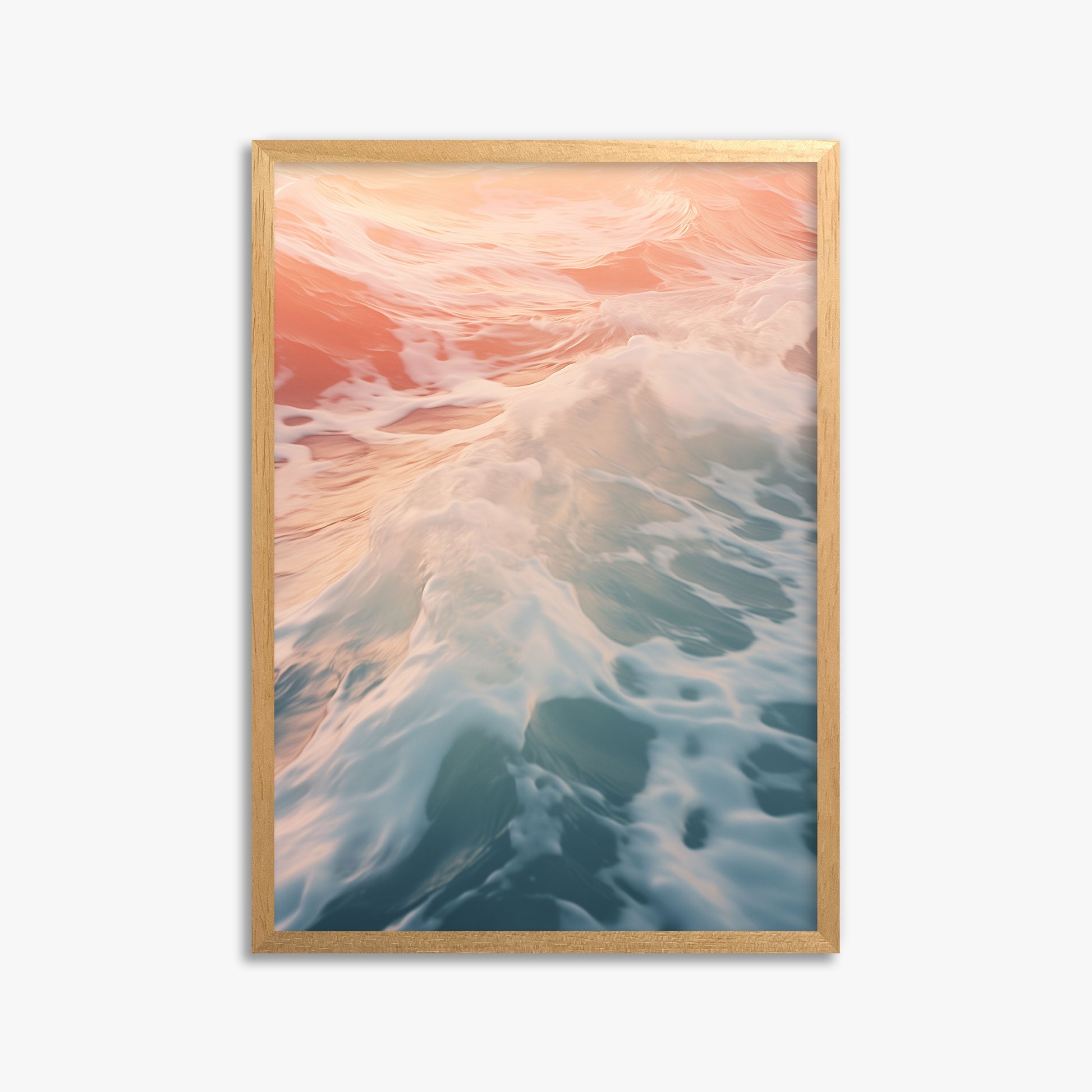 Sunset Tide Whisper, 50x70cm Framed Poster With Oak Frame