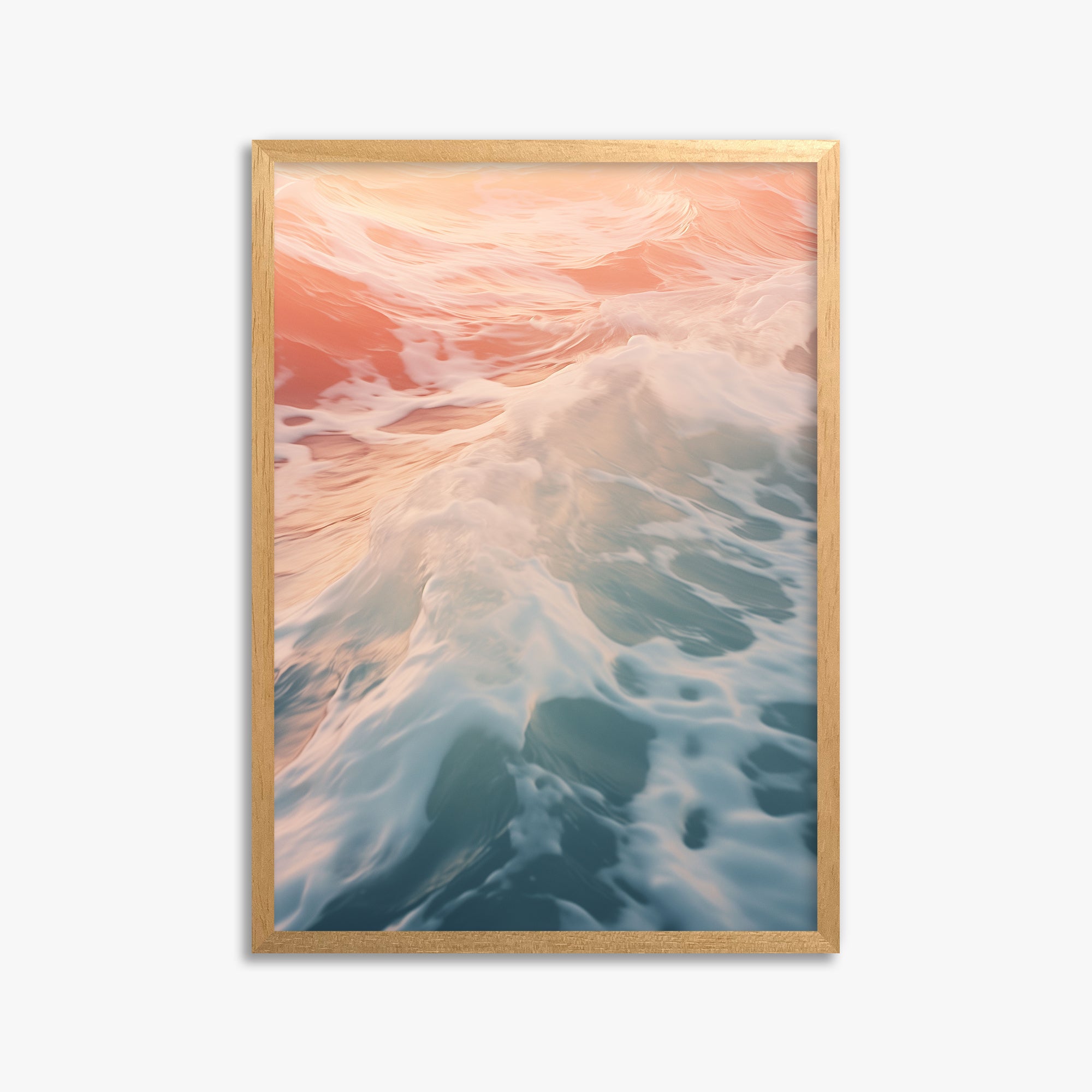 Sunset Tide Whisper, 50x70cm Framed Poster With Oak Frame