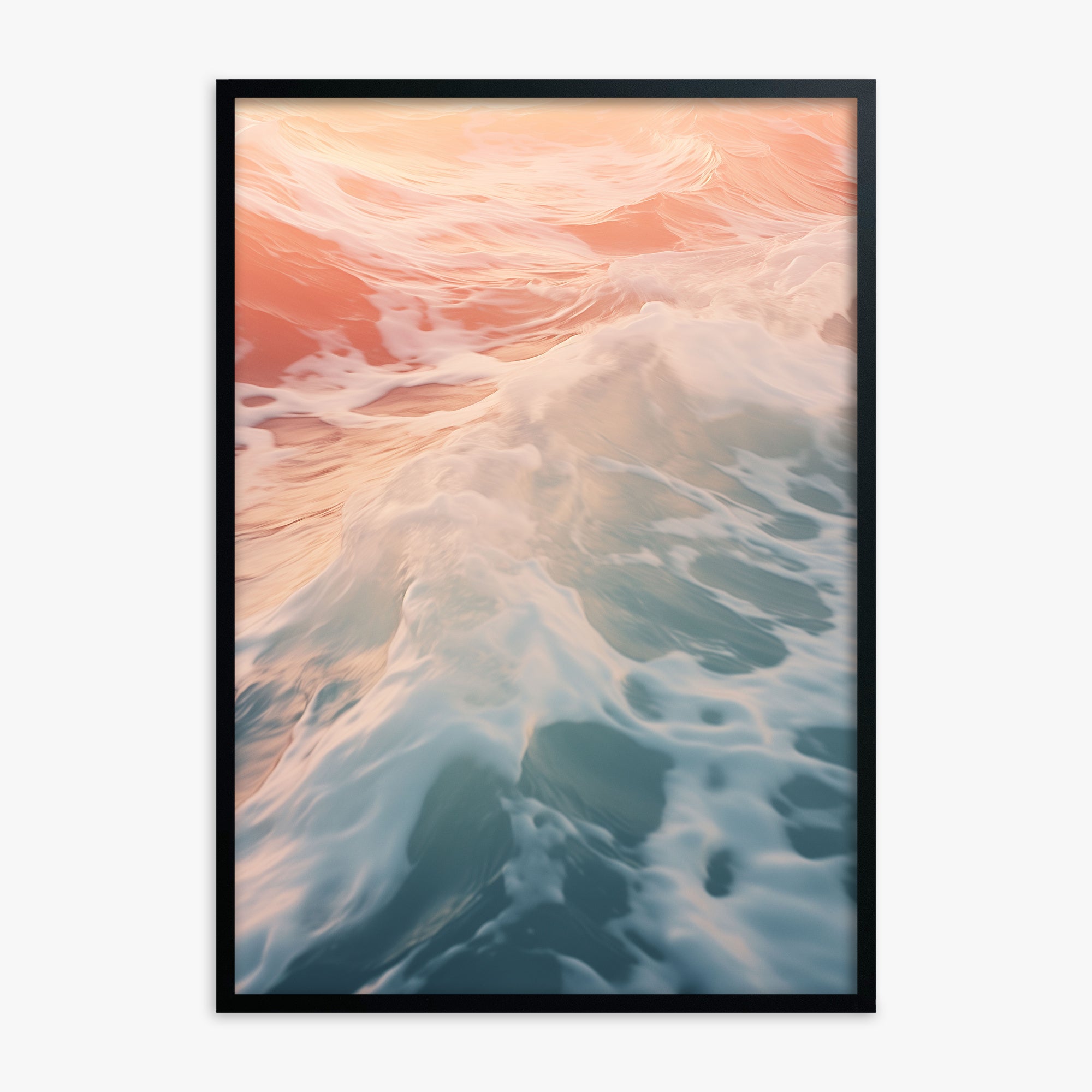 Sunset Tide Whisper, Black Framed Poster With Black Frame