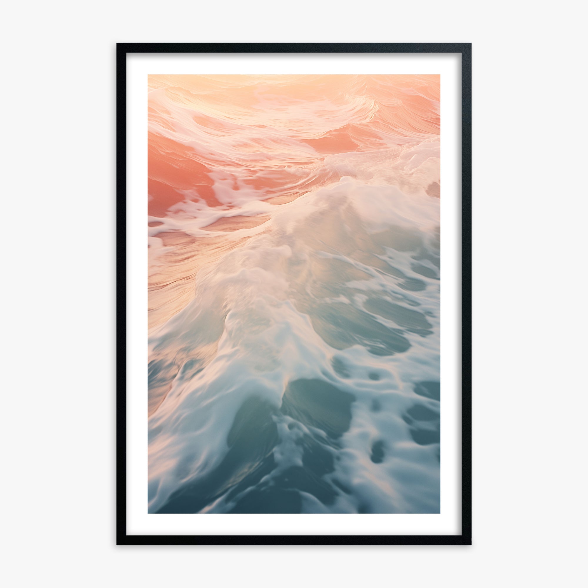 Sunset Tide Whisper, Black Framed Poster With Black Frame