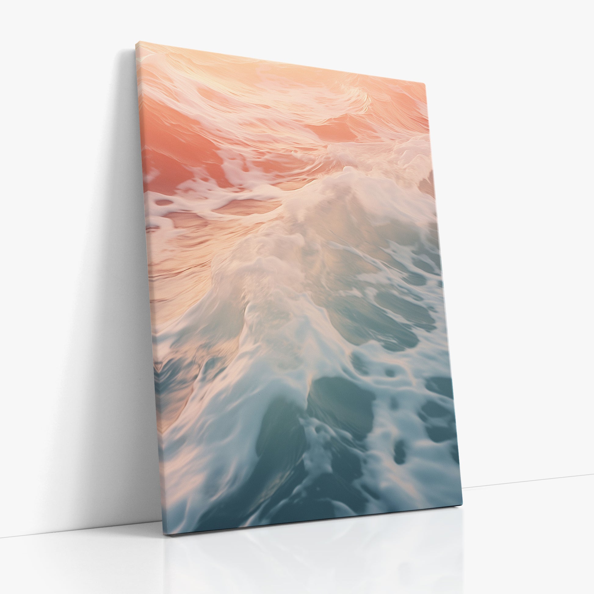 Sunset Tide Whisper, 70x100cm Satin Canvas Art Reproduction Left Angle