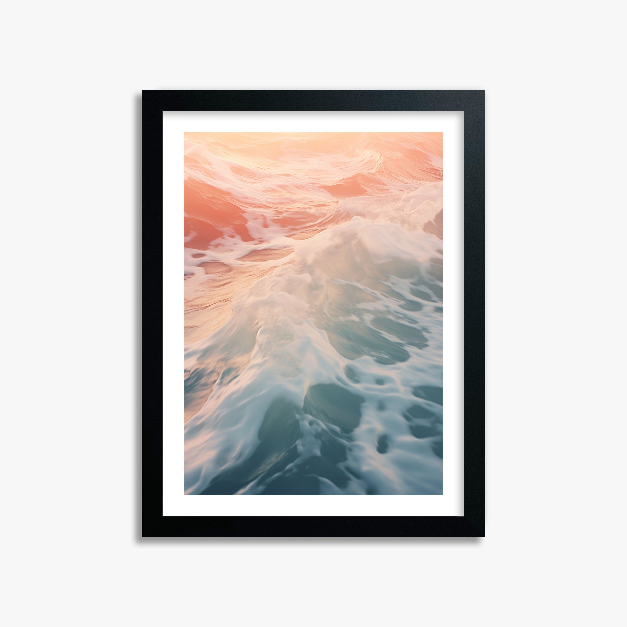 Sunset Tide Whisper, 30x40cm Black Framed Art Reproduction