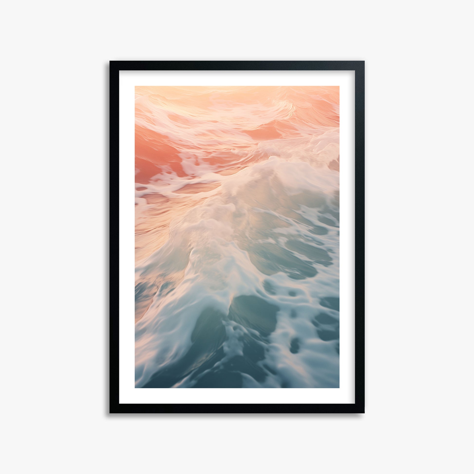 Sunset Tide Whisper, 50x70cm Black Framed Art Reproduction