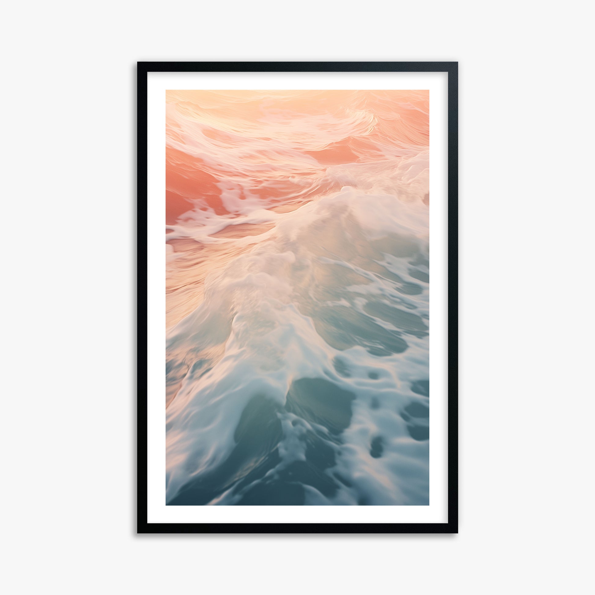 Sunset Tide Whisper, 61x91cm Black Framed Art Reproduction