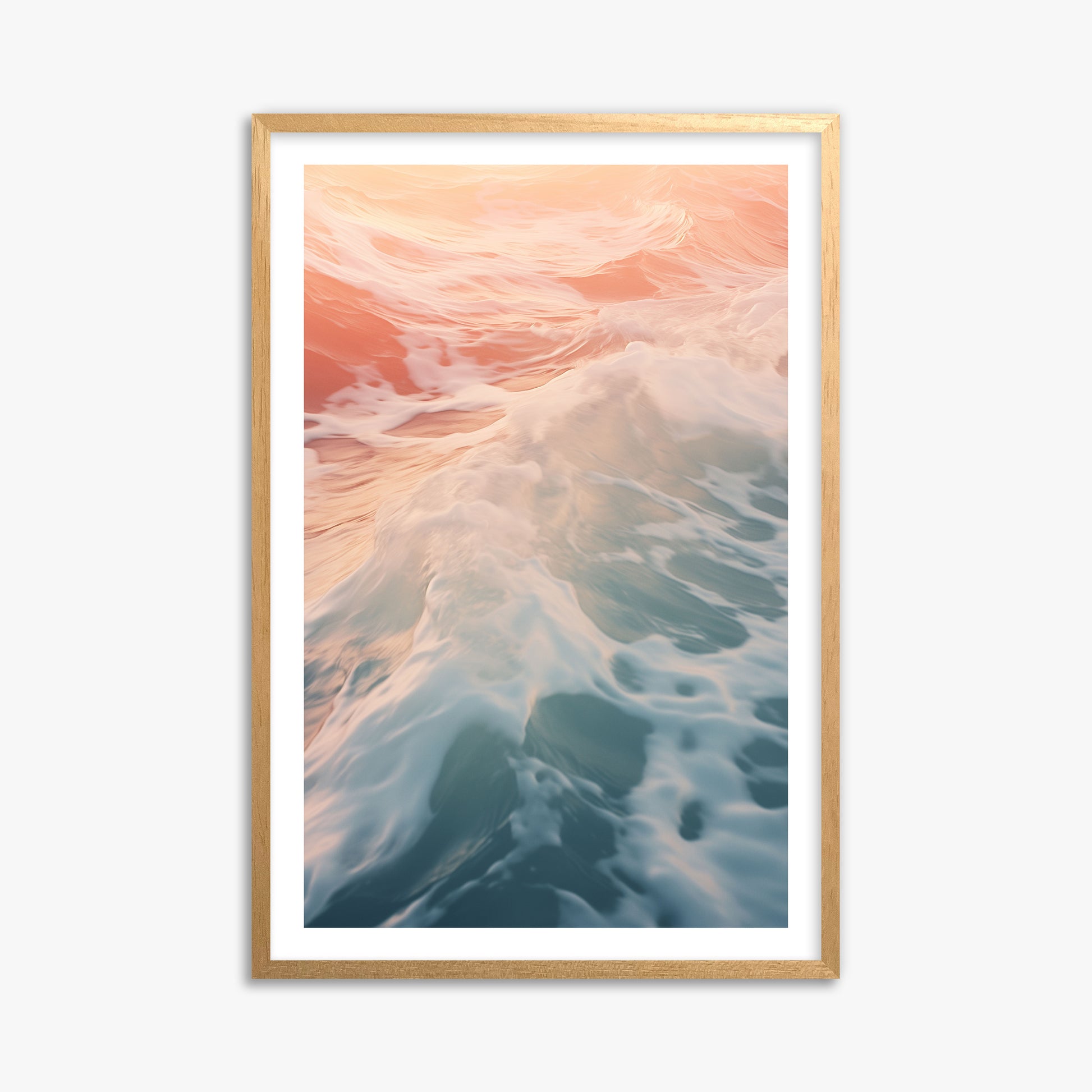Sunset Tide Whisper, 61x91cm Oak Framed Art Reproduction