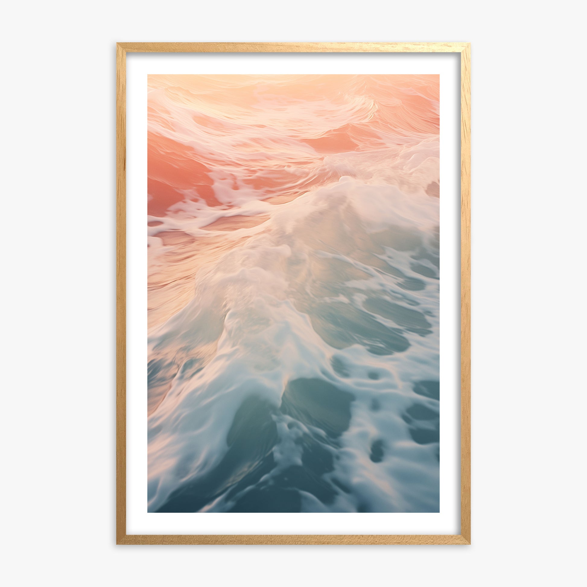 Sunset Tide Whisper, 70x100cm Oak Framed Art Reproduction