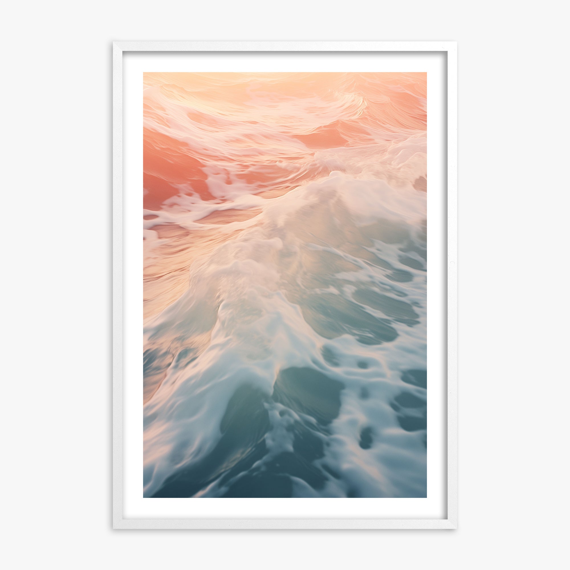 Sunset Tide Whisper, 70x100cm Whitek Framed Art Reproduction